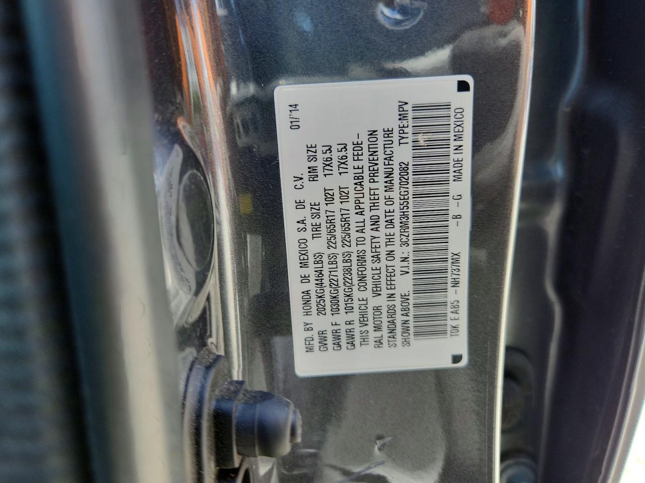 2014 Honda Cr-v Ex Серый vin: 3CZRM3H55EG702082