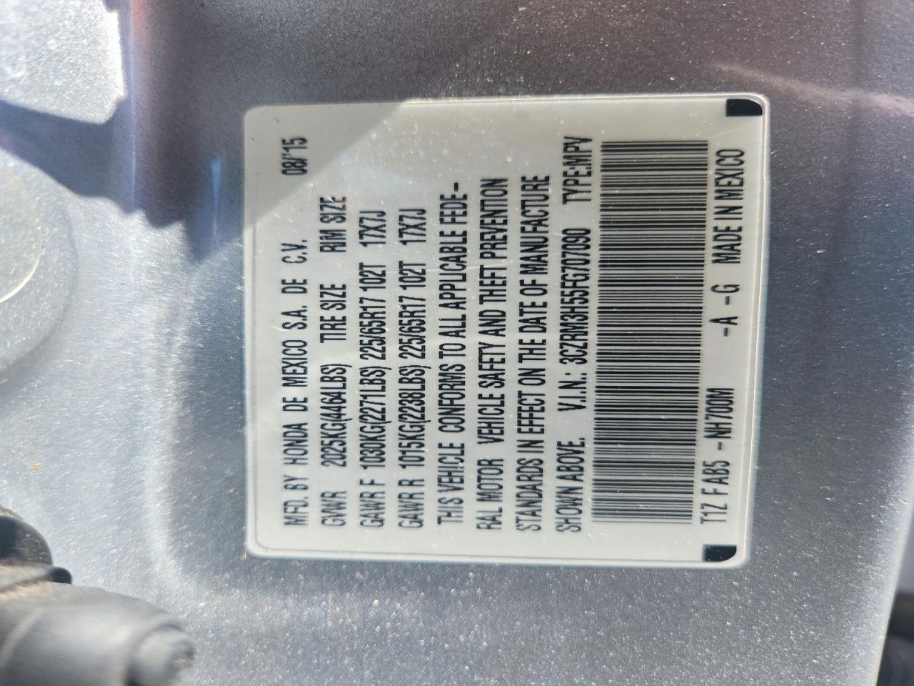 2015 Honda Cr-v Ex Silver vin: 3CZRM3H55FG707090