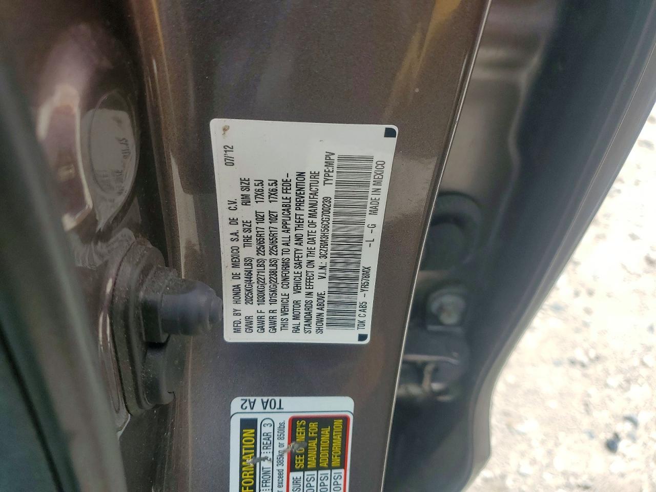 2012 Honda Cr-v Ex Gray vin: 3CZRM3H56CG700239