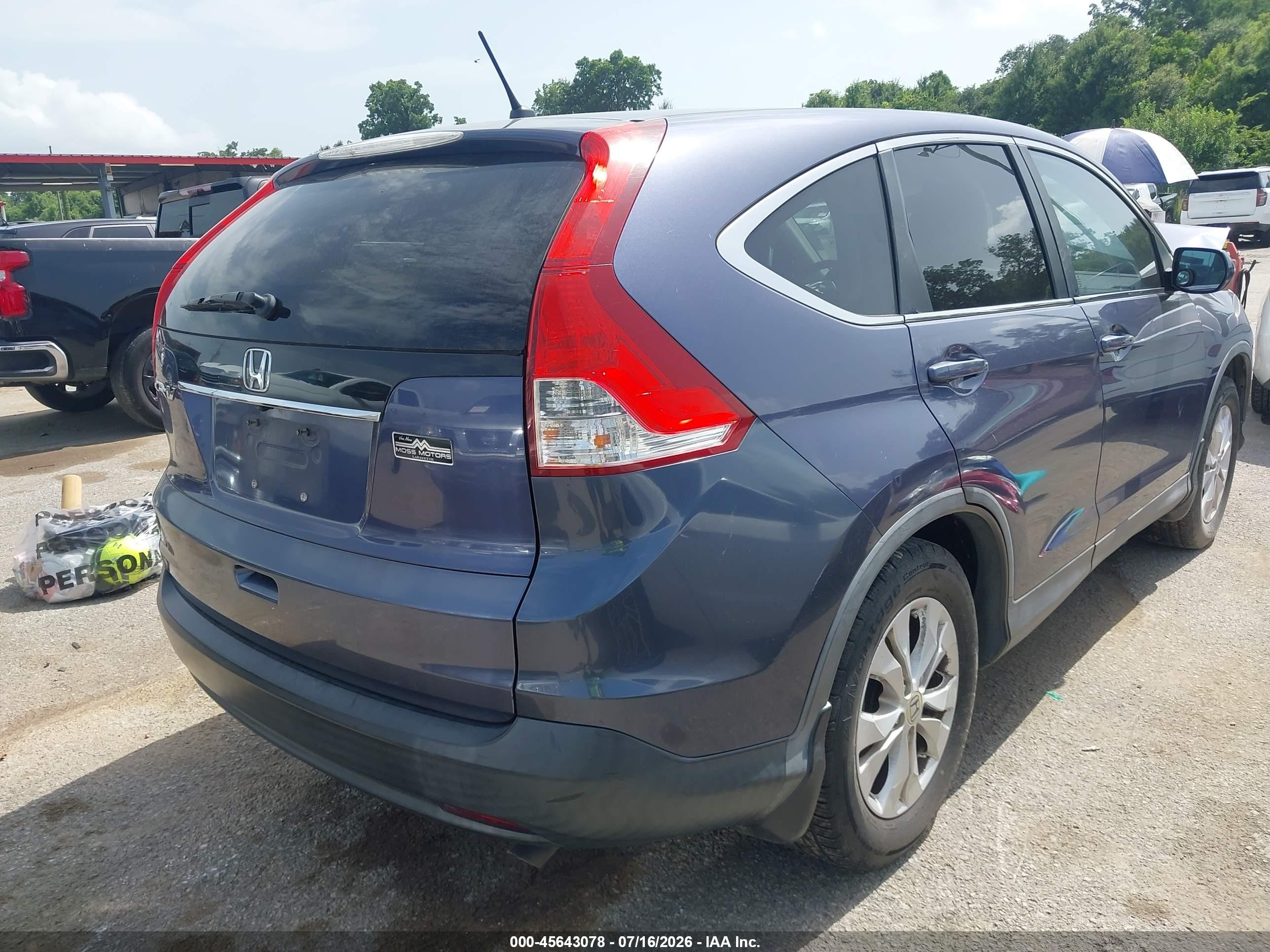 2012 Honda Cr-v Ex Blue vin: 3CZRM3H56CG701889