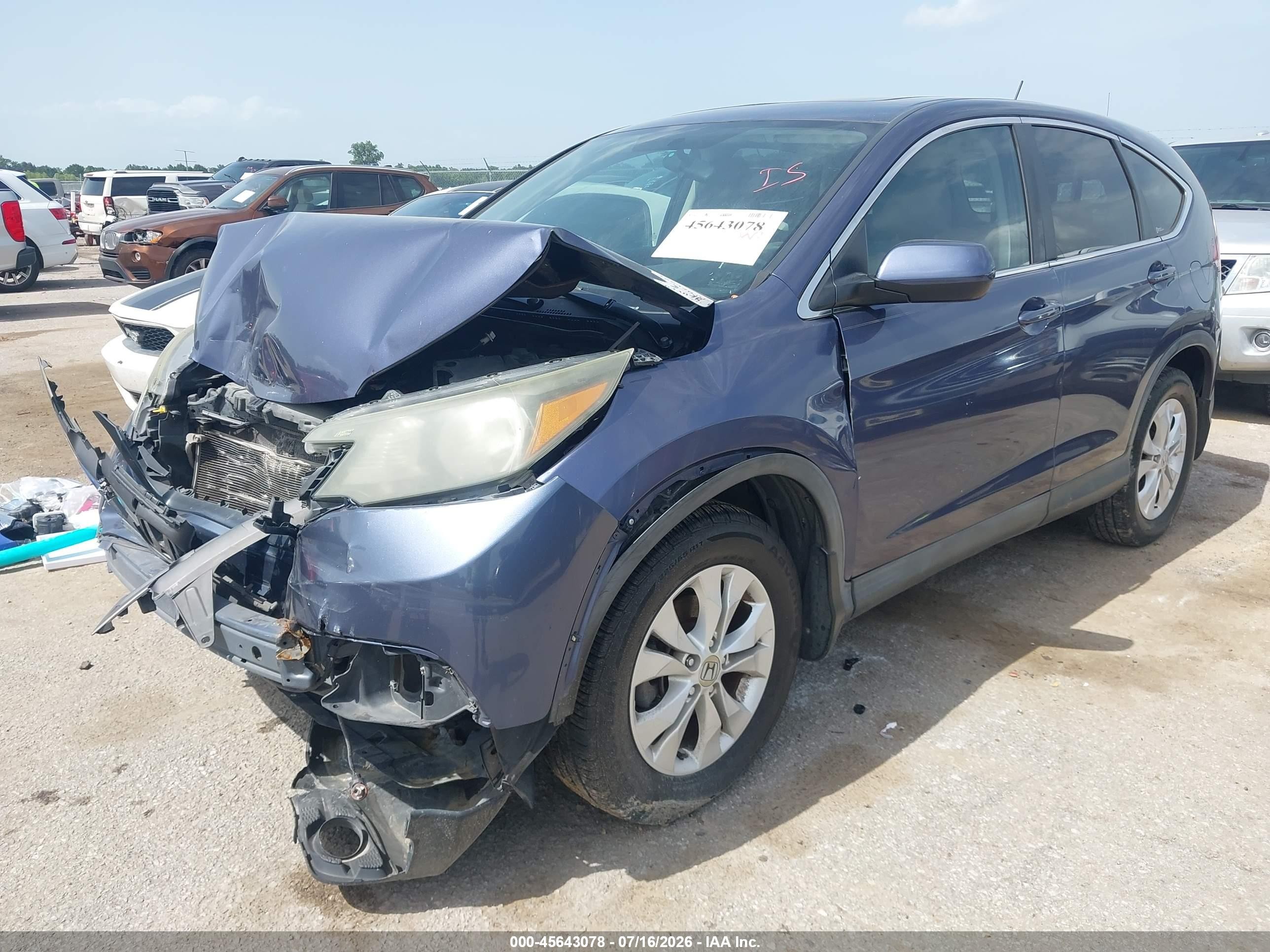 2012 Honda Cr-v Ex Blue vin: 3CZRM3H56CG701889