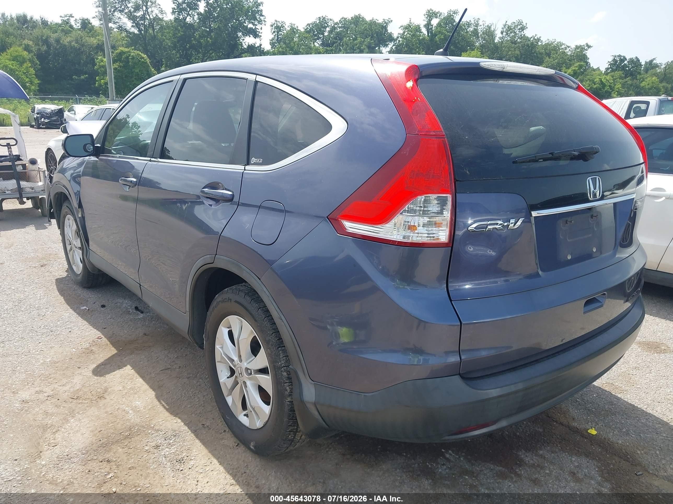 2012 Honda Cr-v Ex Blue vin: 3CZRM3H56CG701889