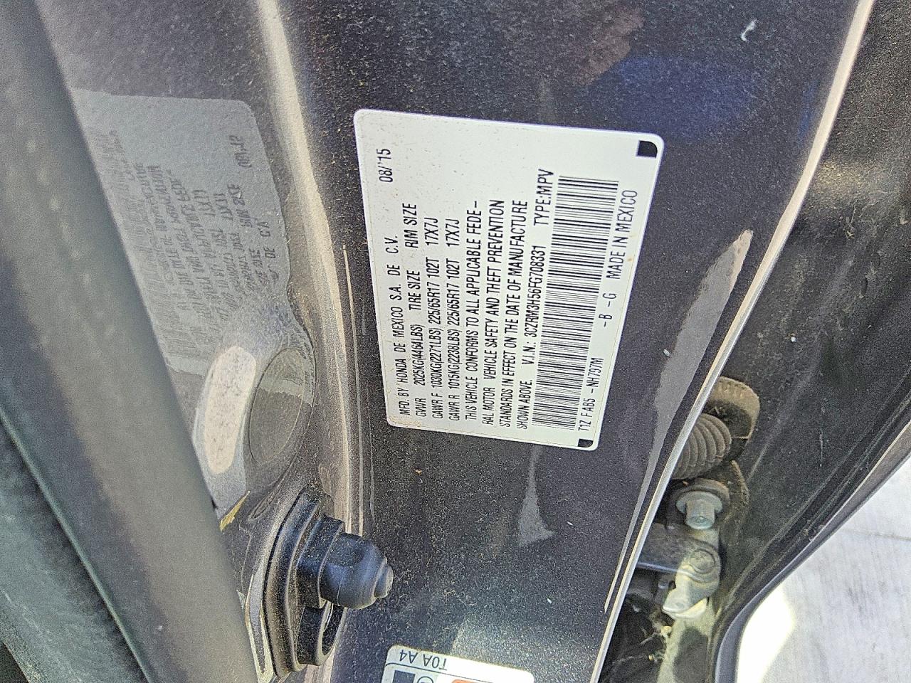 2015 Honda Cr-v Ex Серый vin: 3CZRM3H56FG708331
