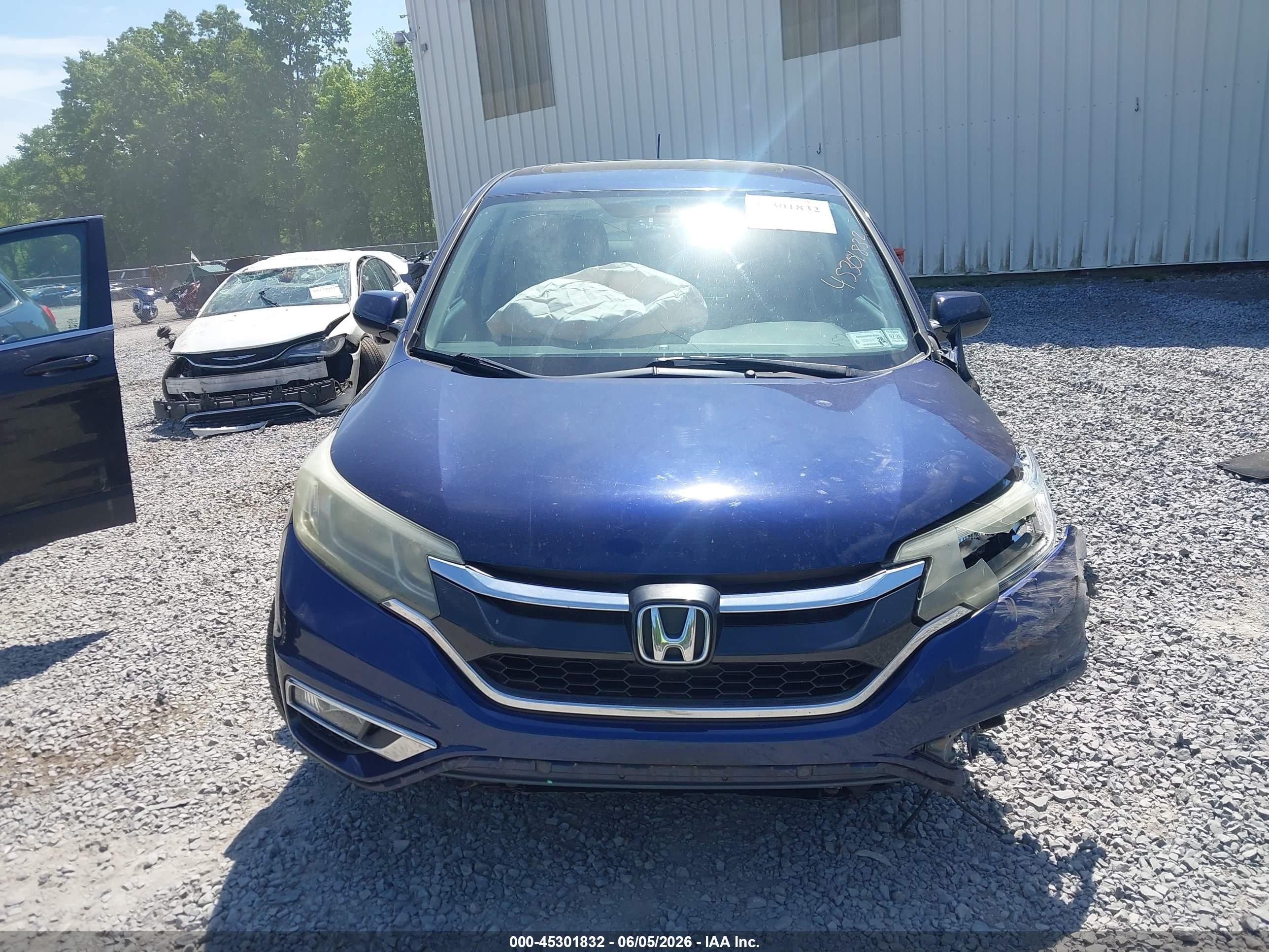 2015 Honda Cr-v Ex Blue vin: 3CZRM3H57FG701968