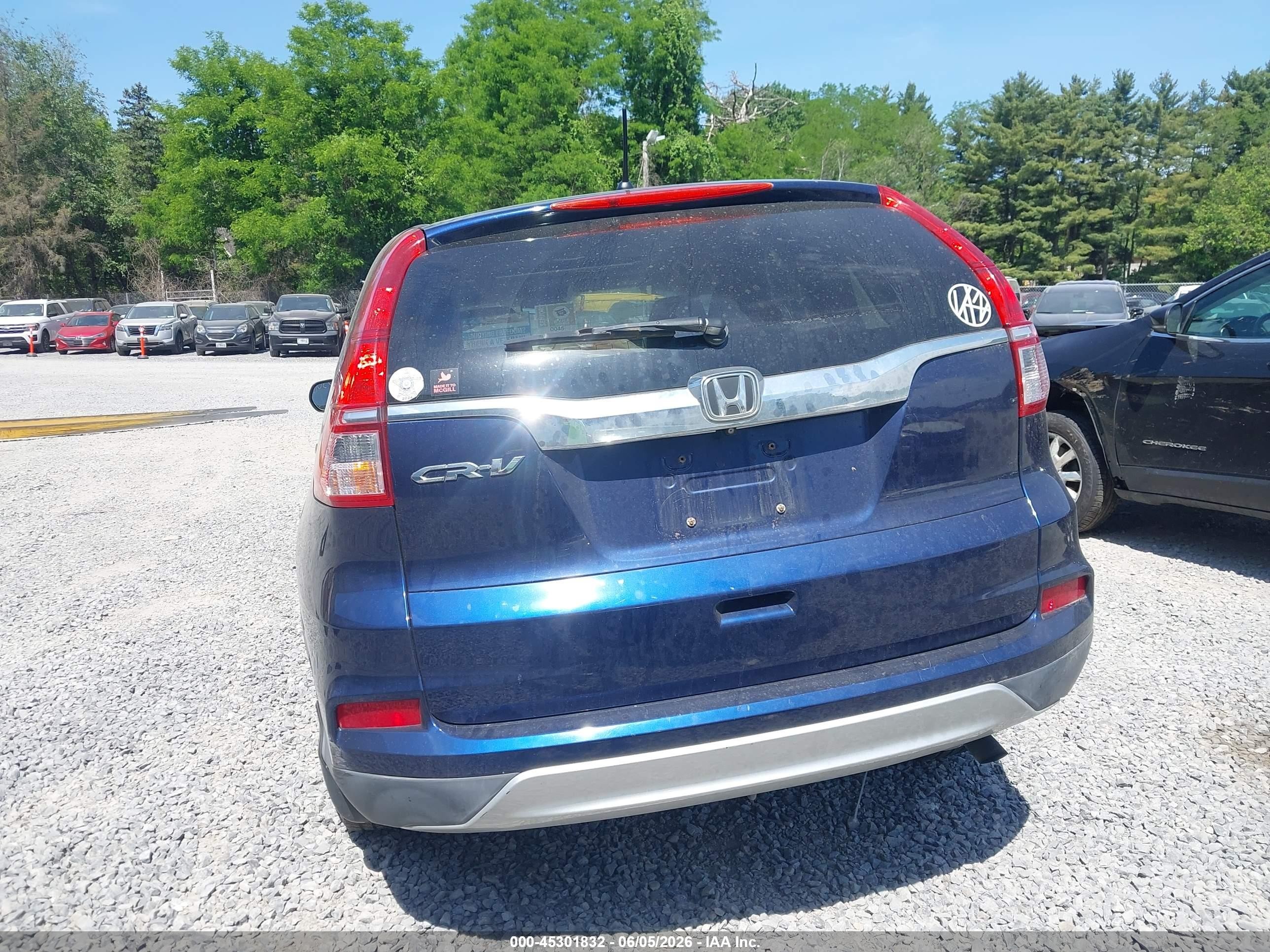 2015 Honda Cr-v Ex Blue vin: 3CZRM3H57FG701968