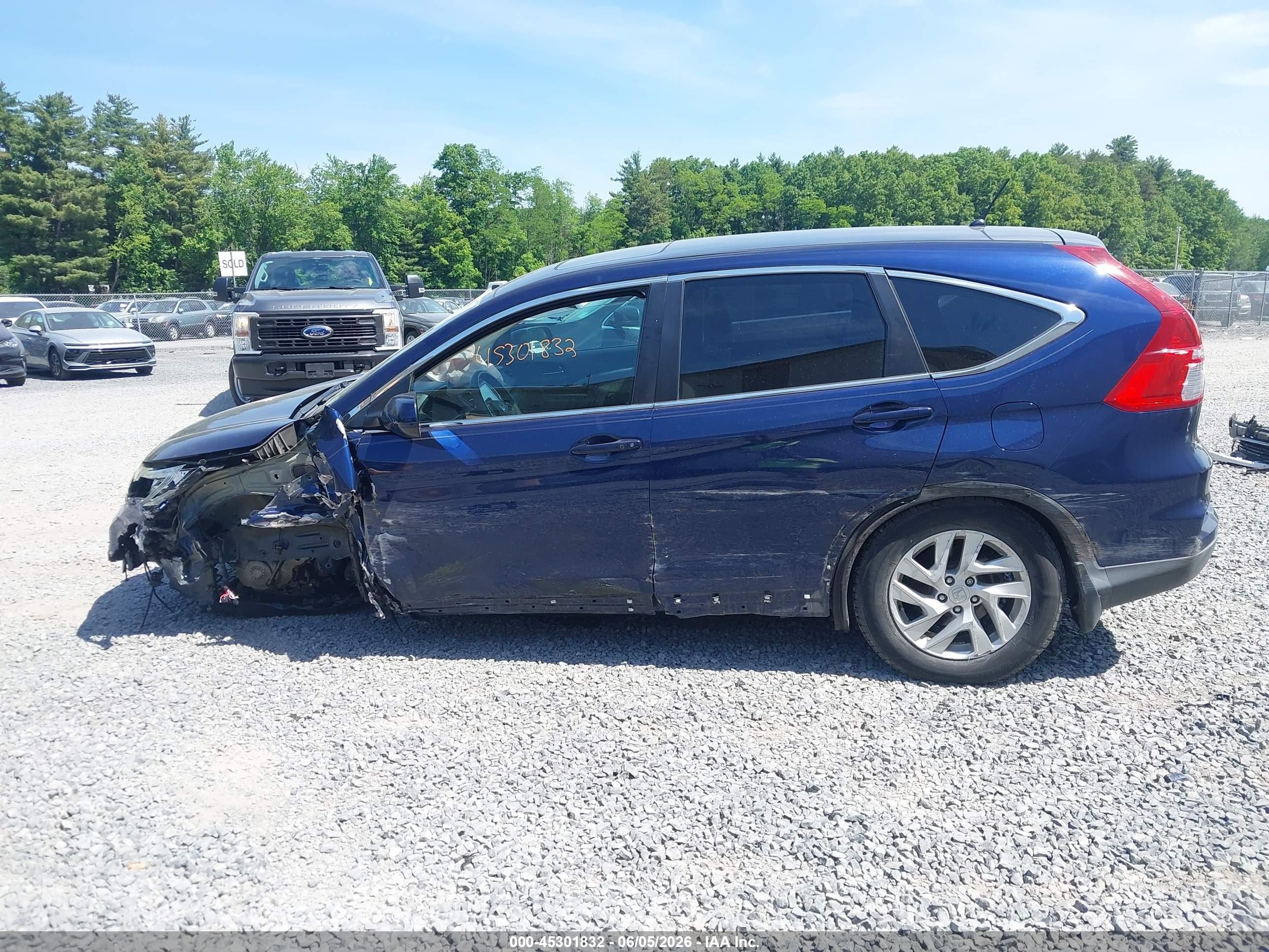 2015 Honda Cr-v Ex Blue vin: 3CZRM3H57FG701968
