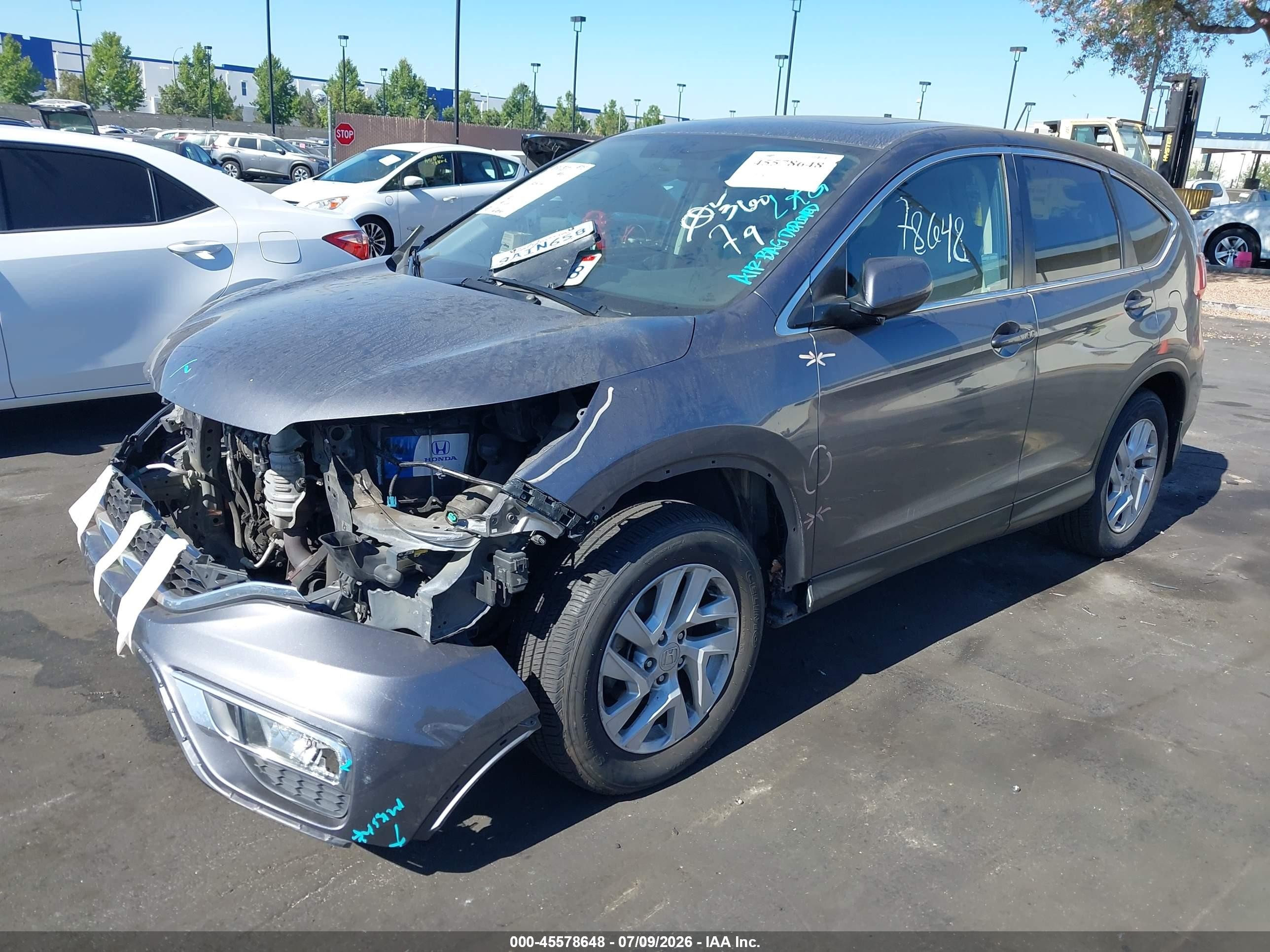 2015 Honda Cr-v Ex Gray vin: 3CZRM3H57FG708368