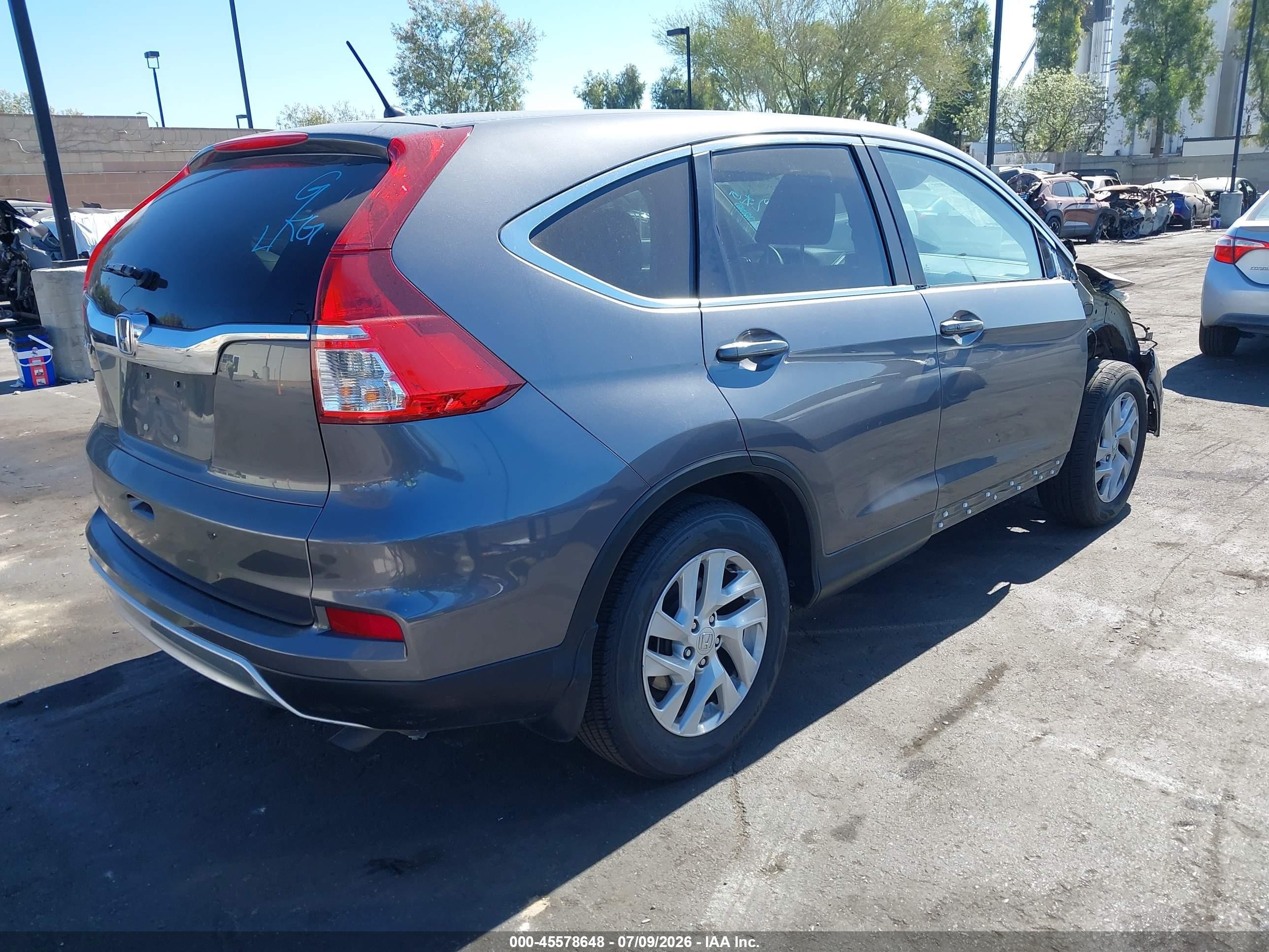 2015 Honda Cr-v Ex Gray vin: 3CZRM3H57FG708368