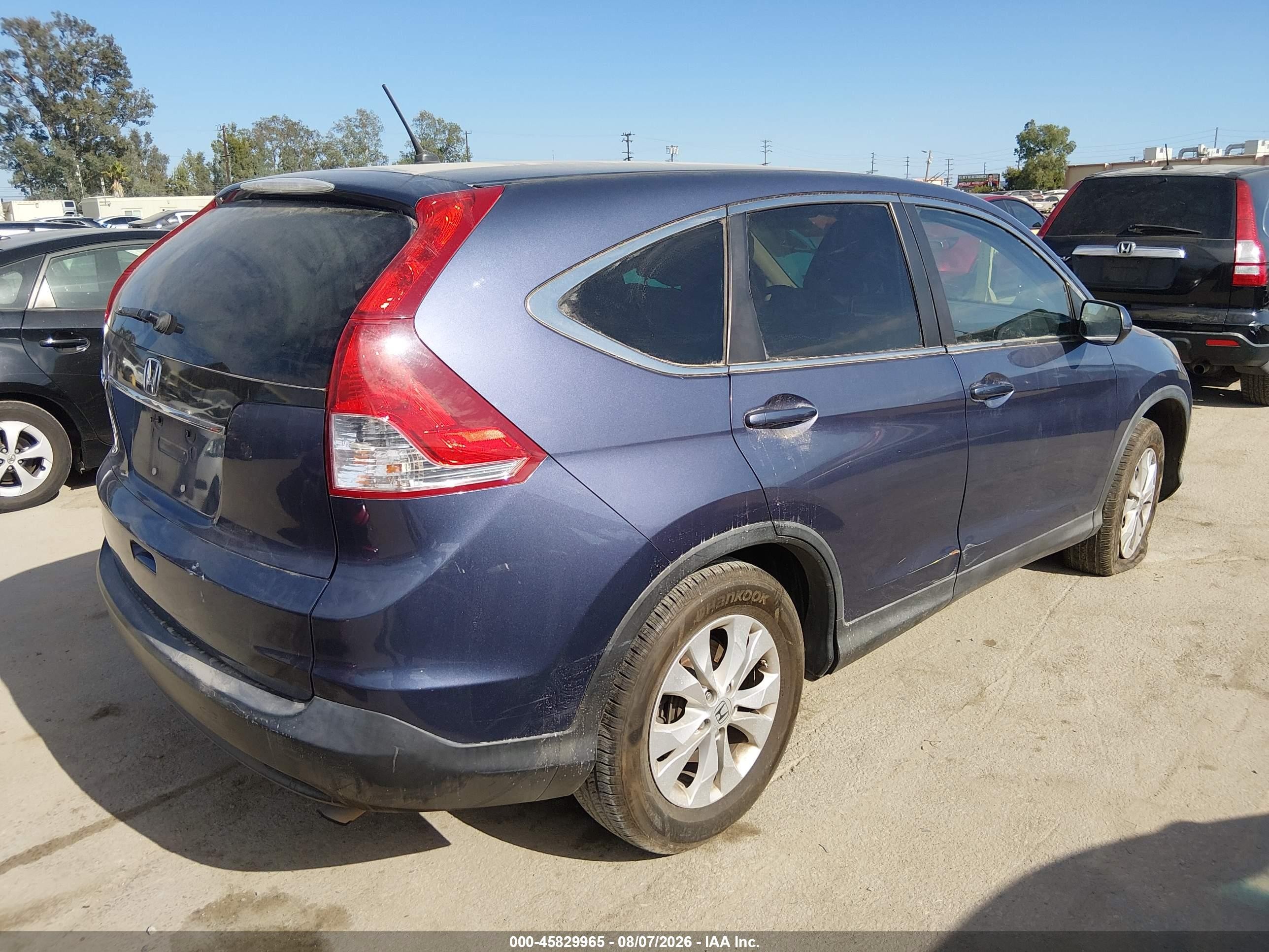 2012 Honda Cr-v Ex Blue vin: 3CZRM3H58CG704924