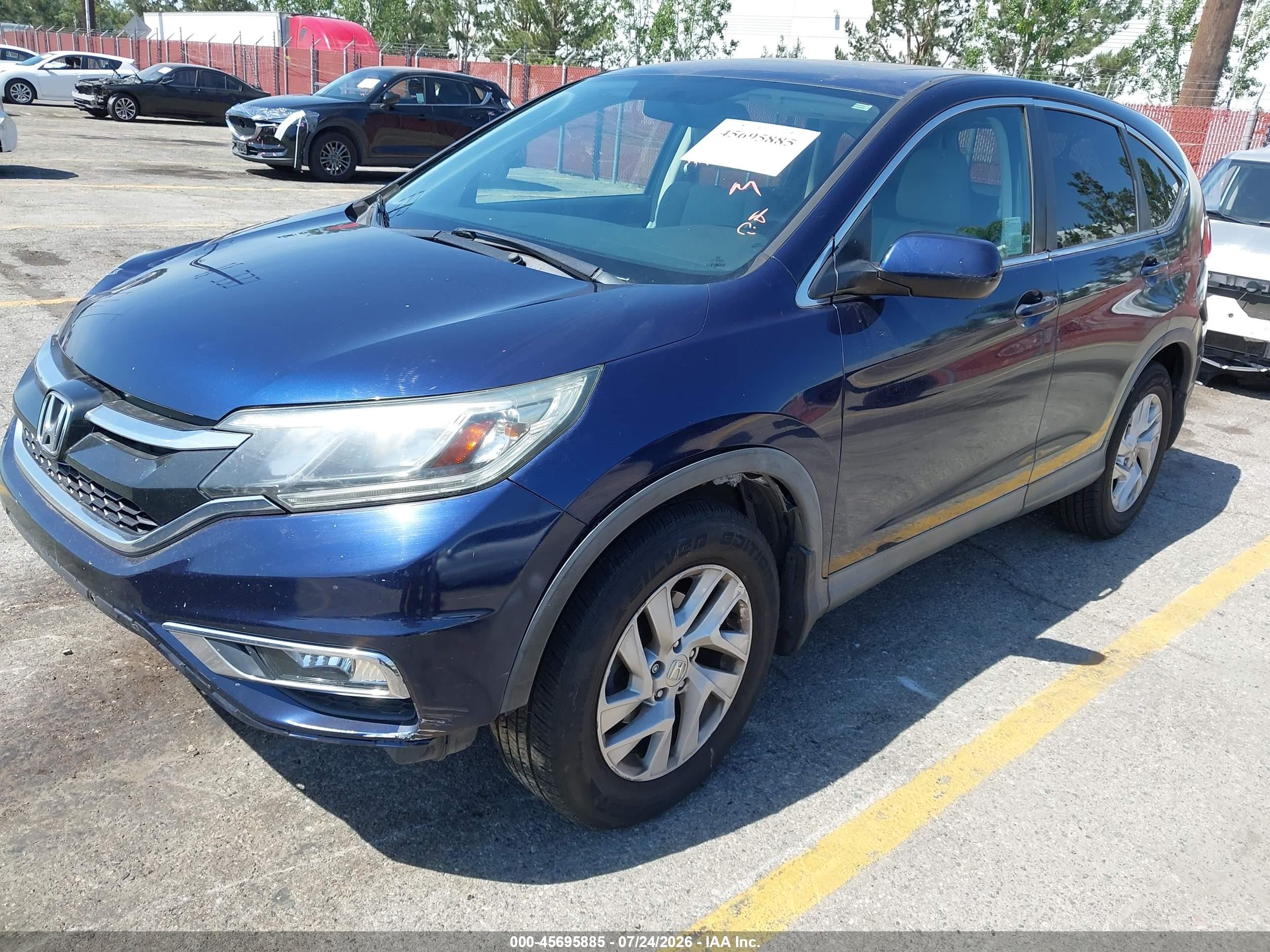 2015 Honda Cr-v Ex Blue vin: 3CZRM3H58FG704006