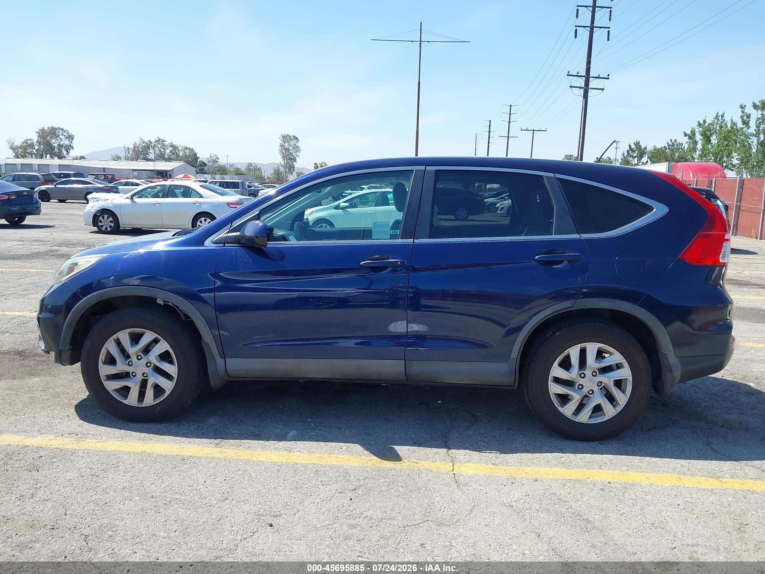 2015 Honda Cr-v Ex Blue vin: 3CZRM3H58FG704006