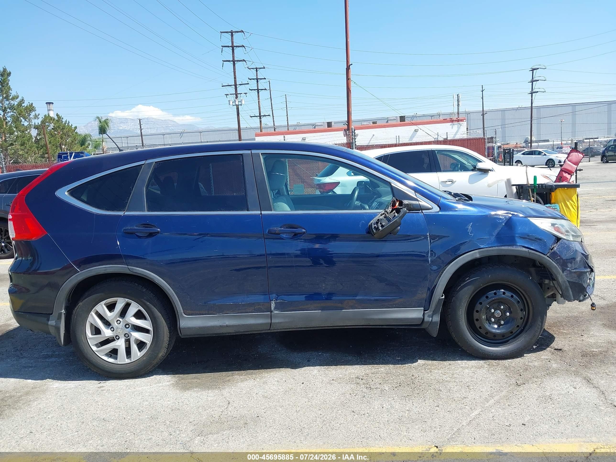 2015 Honda Cr-v Ex Blue vin: 3CZRM3H58FG704006