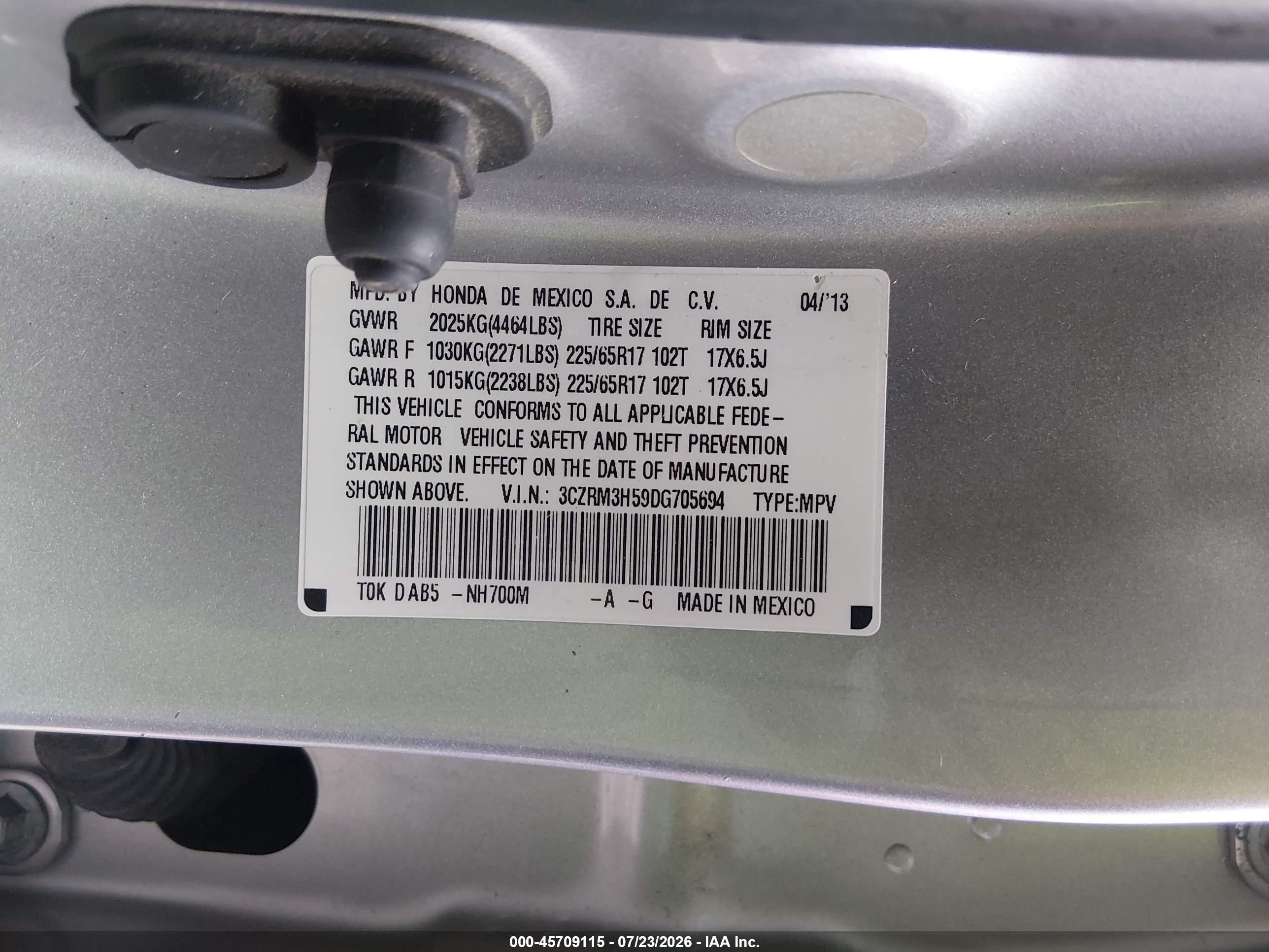 2013 Honda Cr-v Ex Silver vin: 3CZRM3H59DG705694