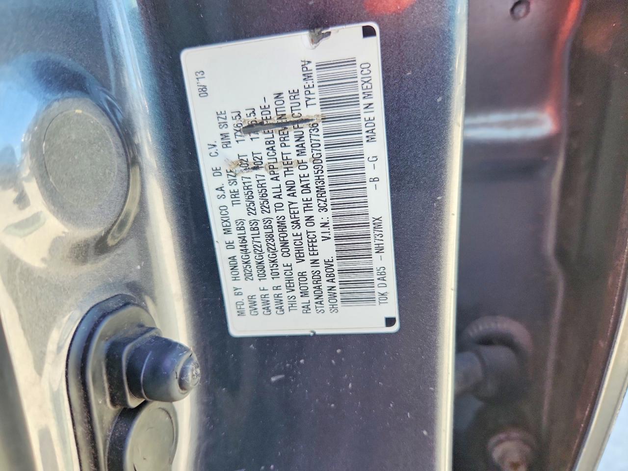 2013 Honda Cr-v Ex Угольный vin: 3CZRM3H59DG707736