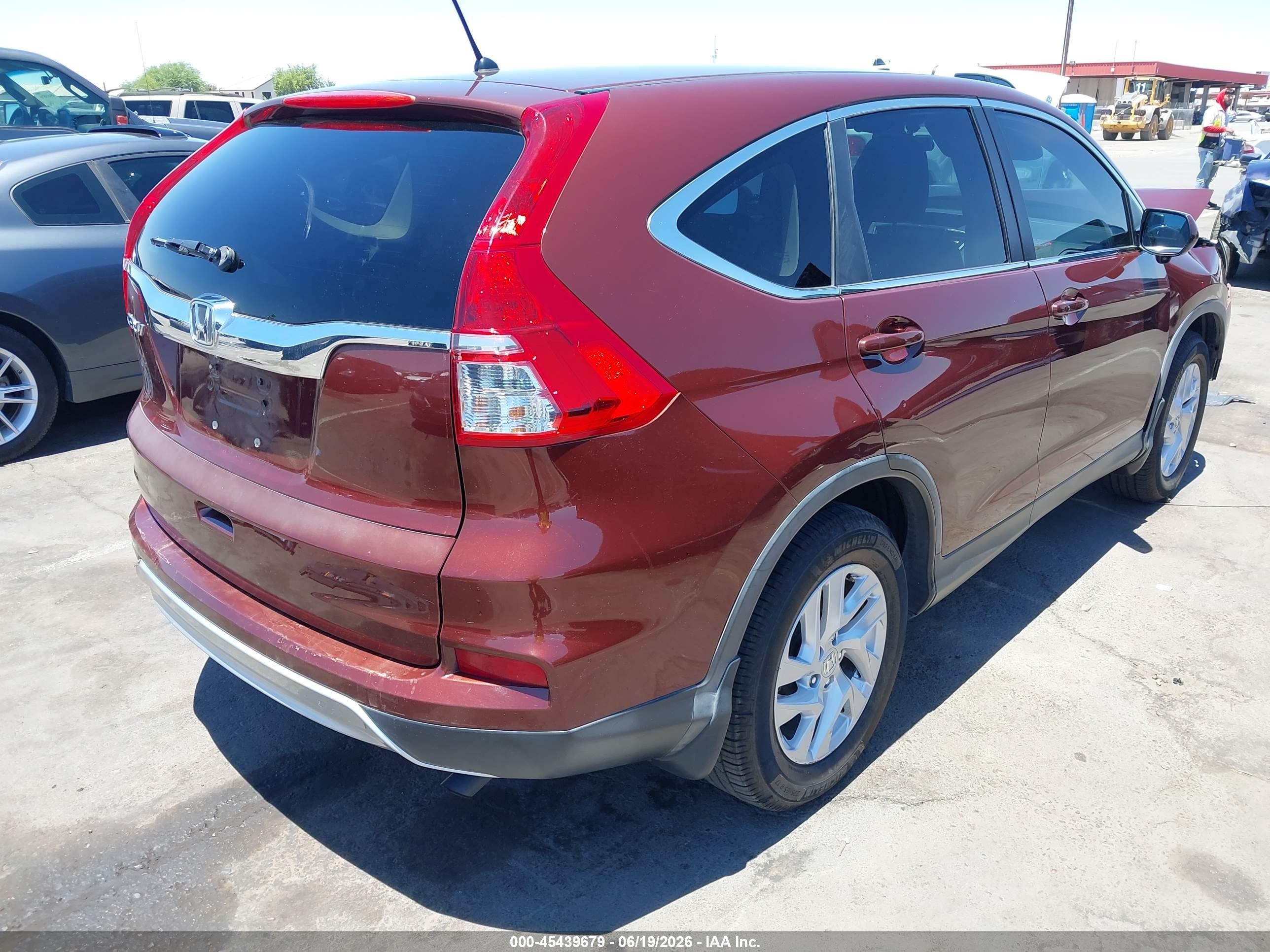 2015 Honda Cr-v Ex Red vin: 3CZRM3H59FG705116