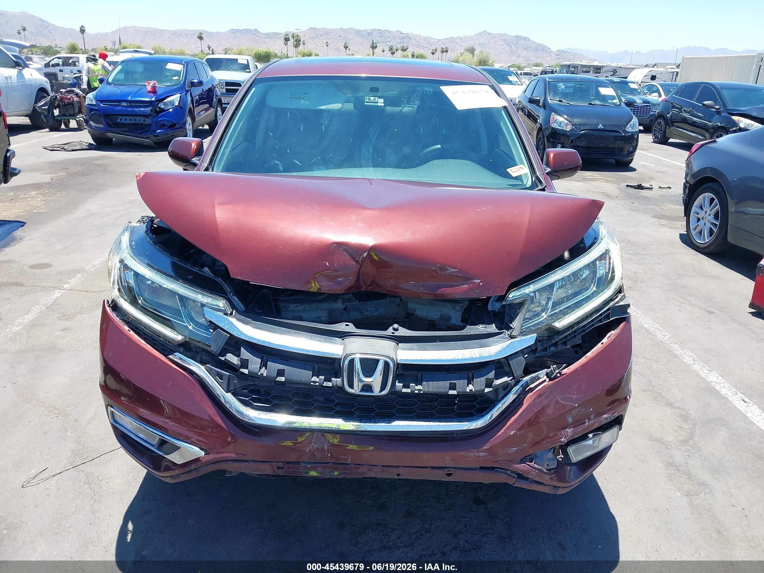 2015 Honda Cr-v Ex Red vin: 3CZRM3H59FG705116