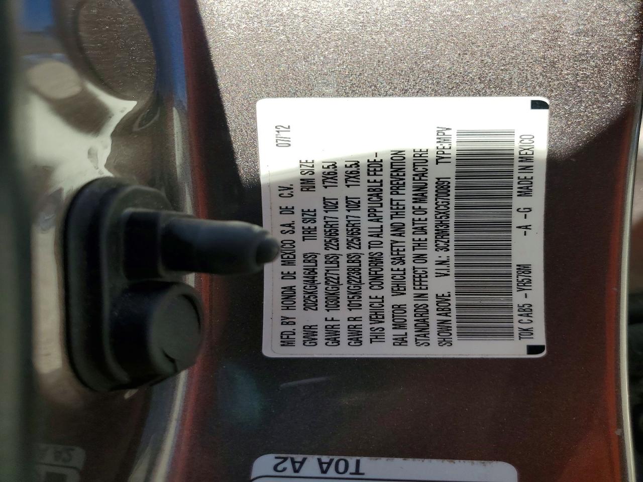 2012 Honda Cr-v Ex Gray vin: 3CZRM3H5XCG700891