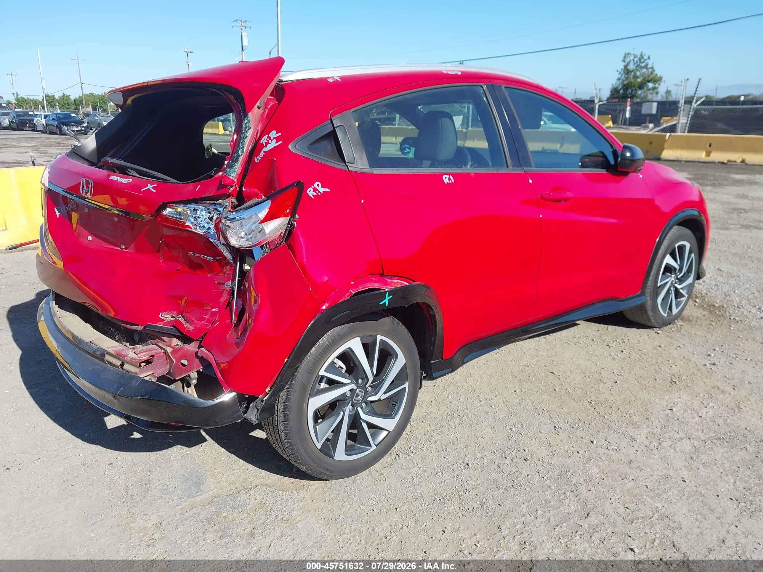 2019 Honda Hr-v Sport Красный vin: 3CZRU5H10KG700244
