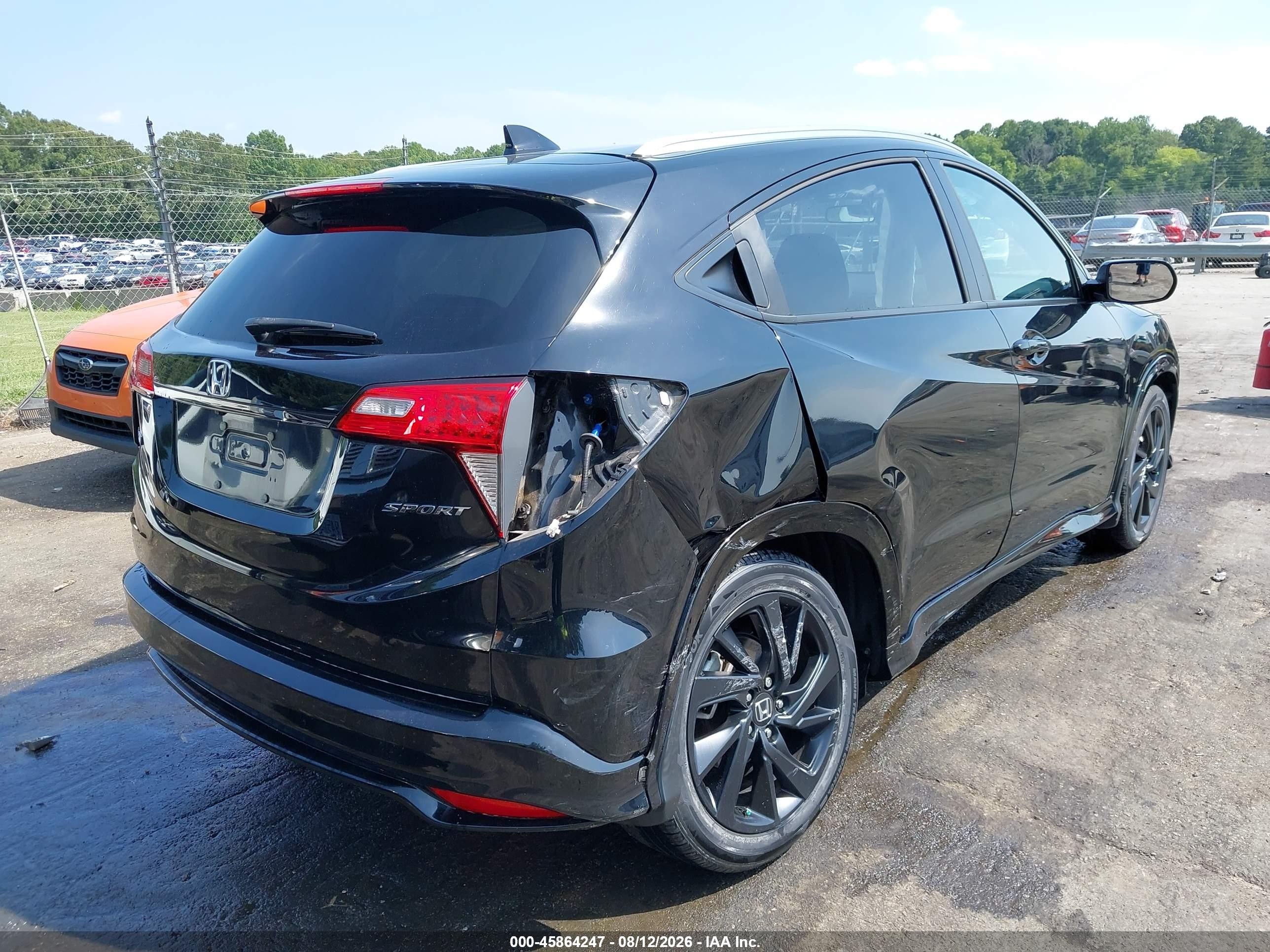 2022 Honda Hr-v 2wd Sport Black vin: 3CZRU5H19NM731692