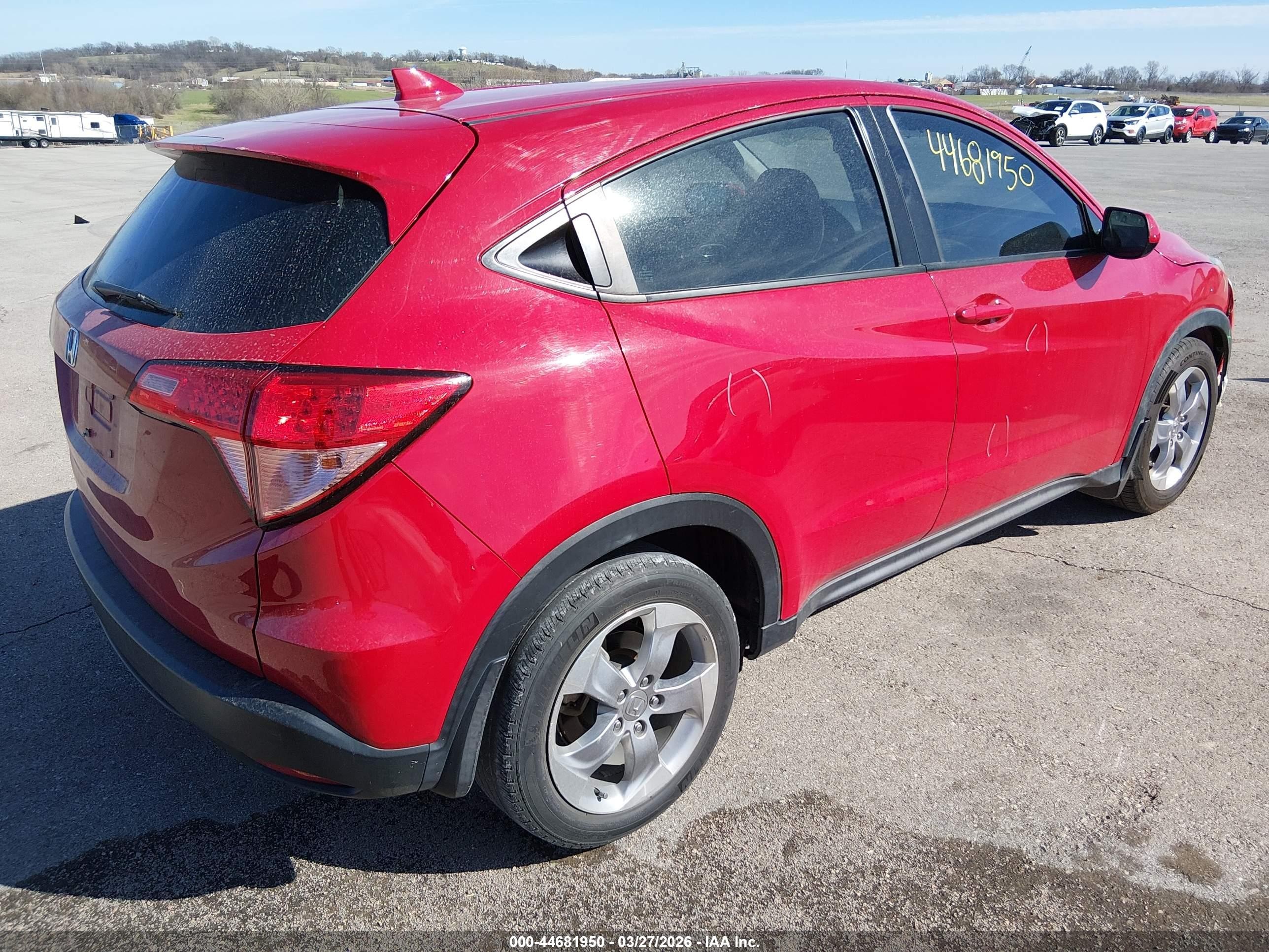2017 Honda Hr-v Lx Red vin: 3CZRU5H32HG701440