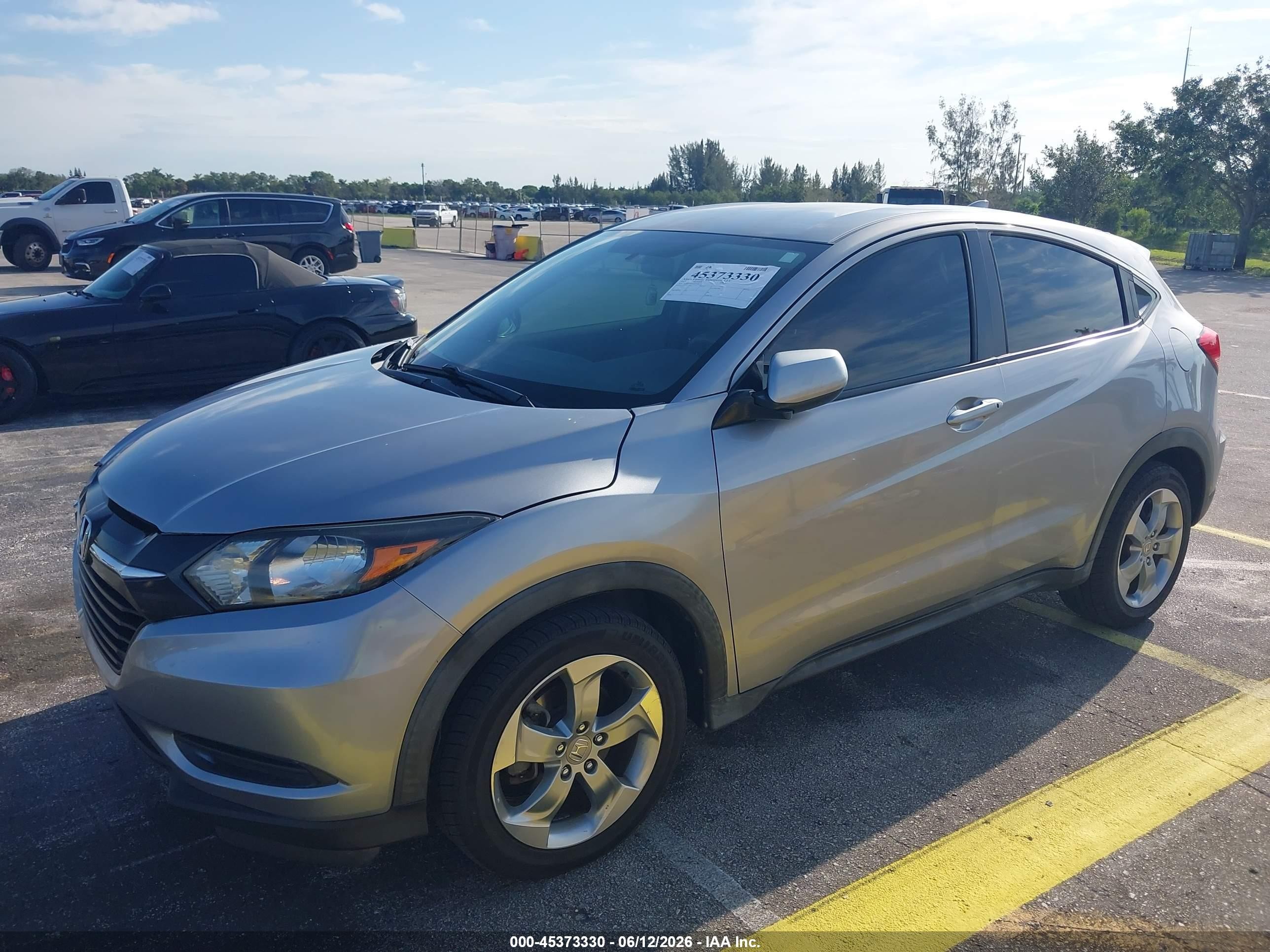 2017 Honda Hr-v Lx Gray vin: 3CZRU5H33HG708574