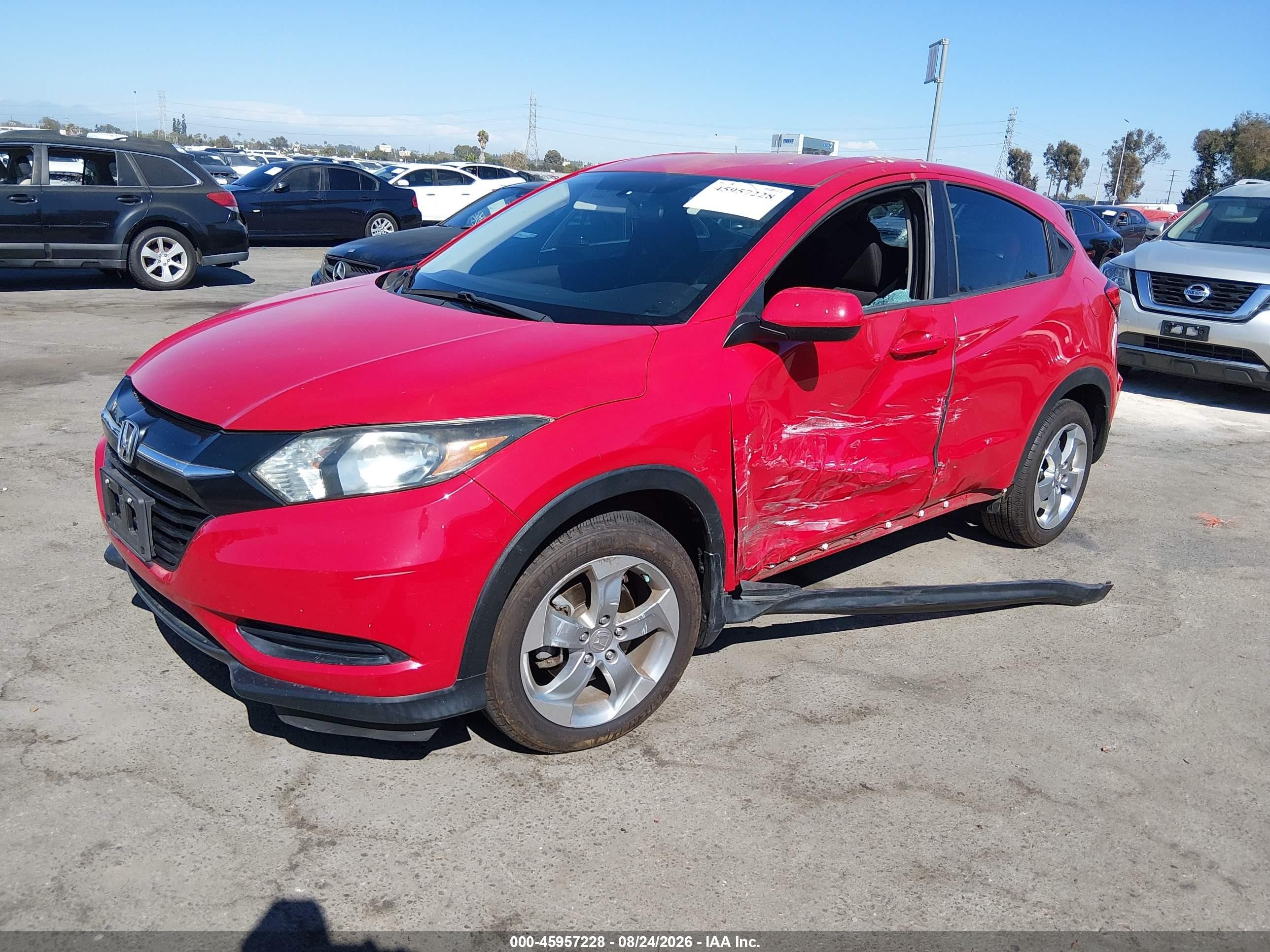 2017 Honda Hr-v Lx Red vin: 3CZRU5H3XHM714129