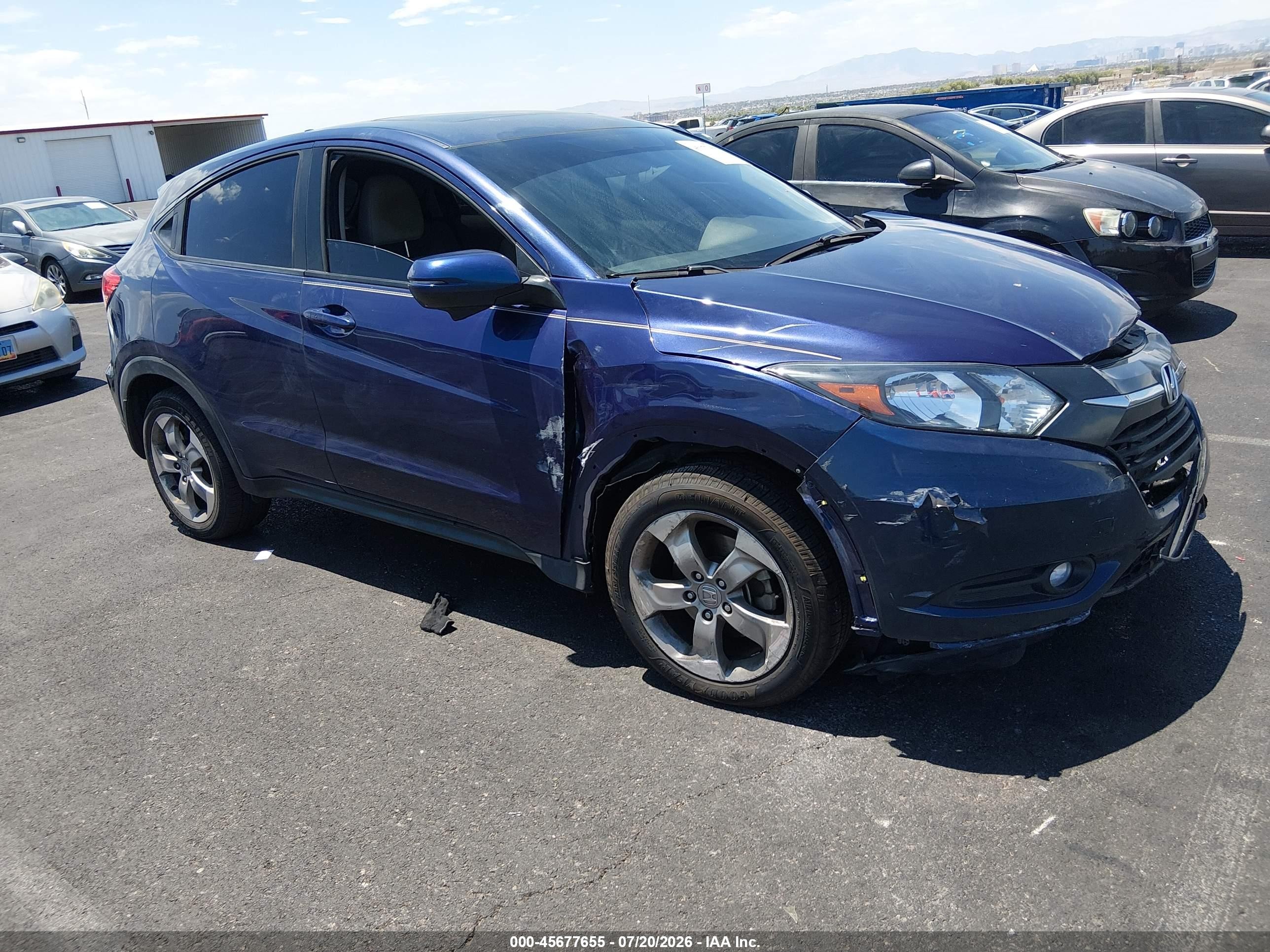 2017 Honda Hr-v Ex Blue vin: 3CZRU5H50HG708498