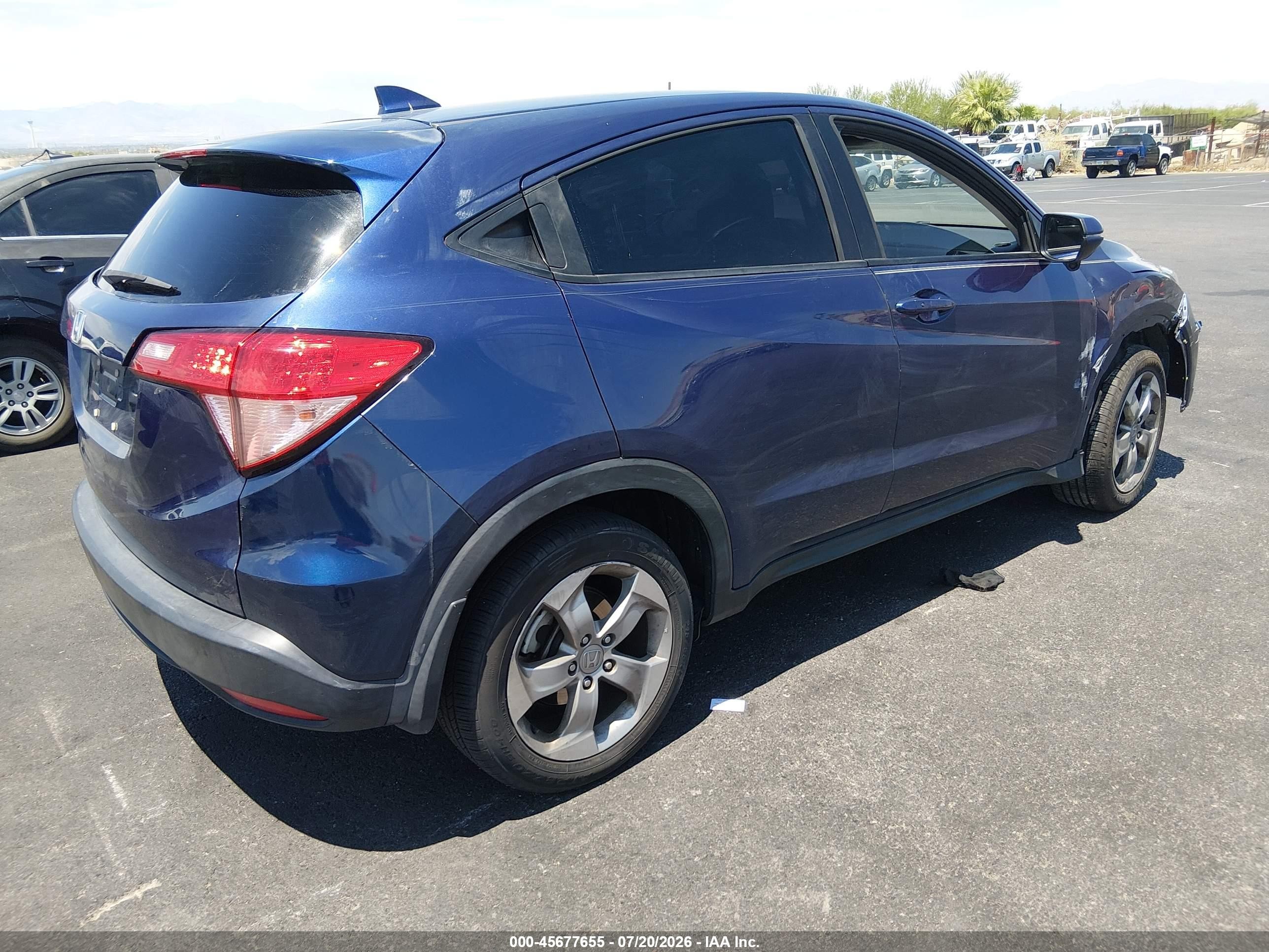 2017 Honda Hr-v Ex Blue vin: 3CZRU5H50HG708498