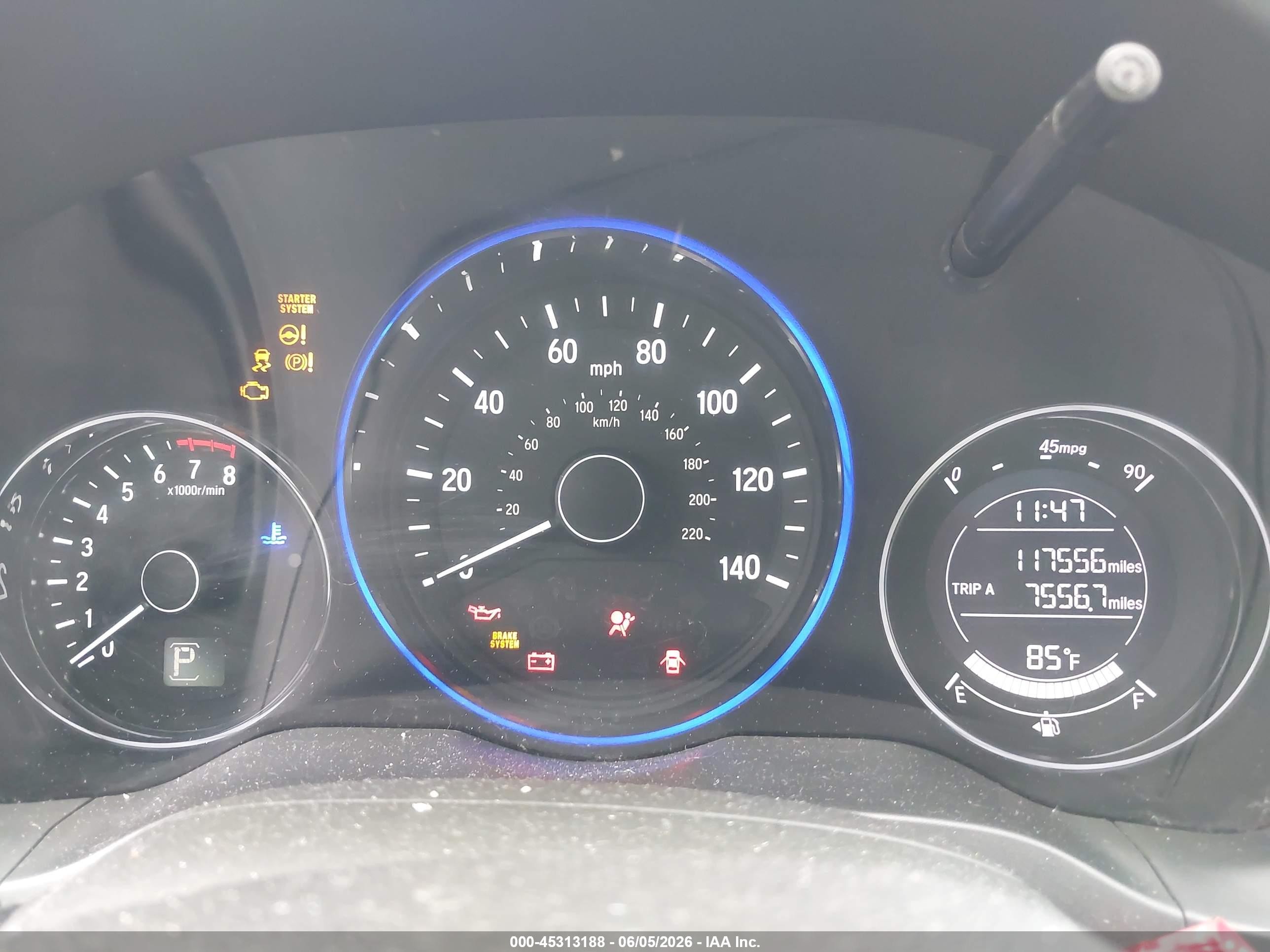 2017 Honda Hr-v Ex Blue vin: 3CZRU5H59HG702196