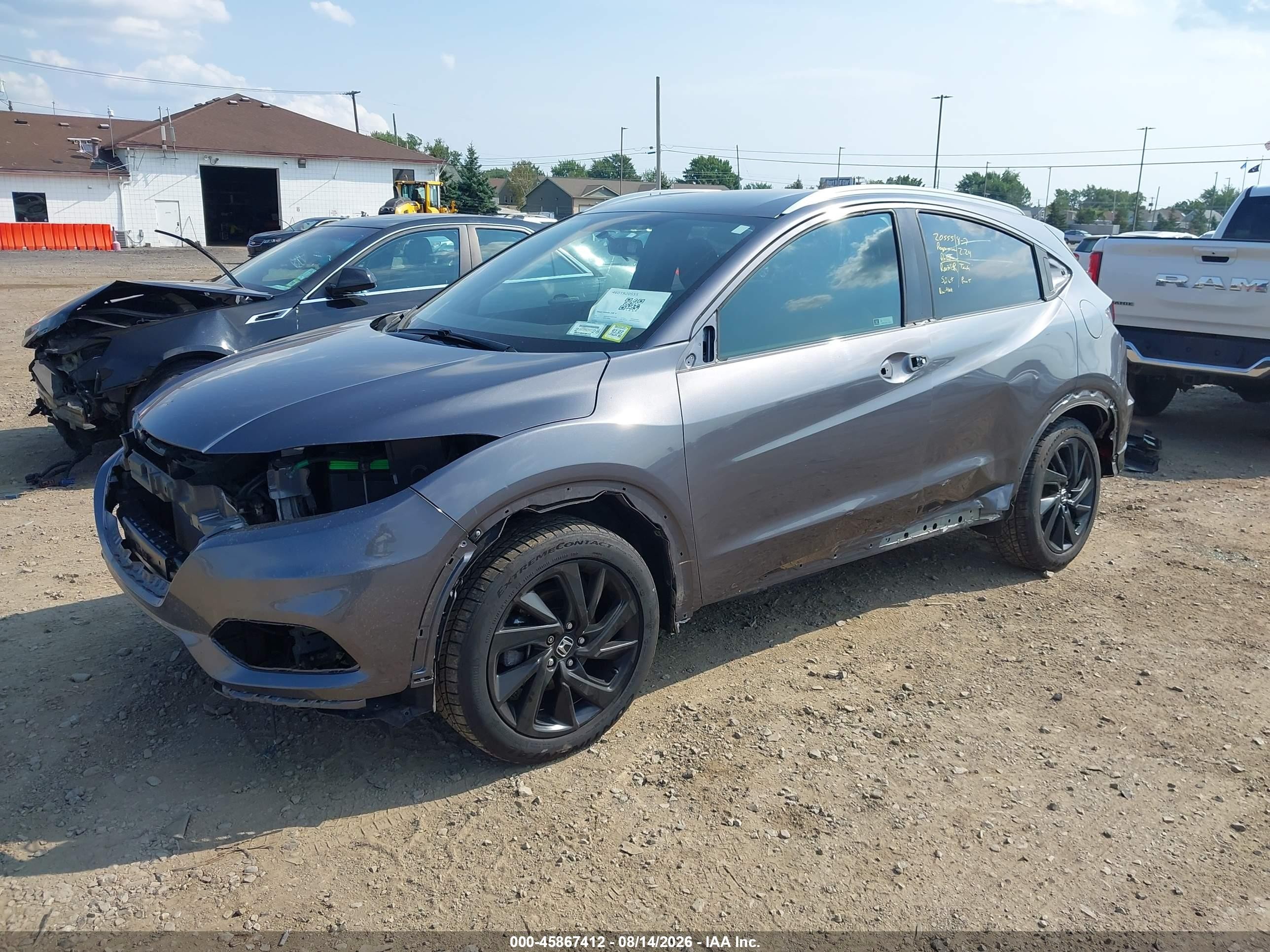 2022 Honda Hr-v Awd Sport Gray vin: 3CZRU6H11NM727559