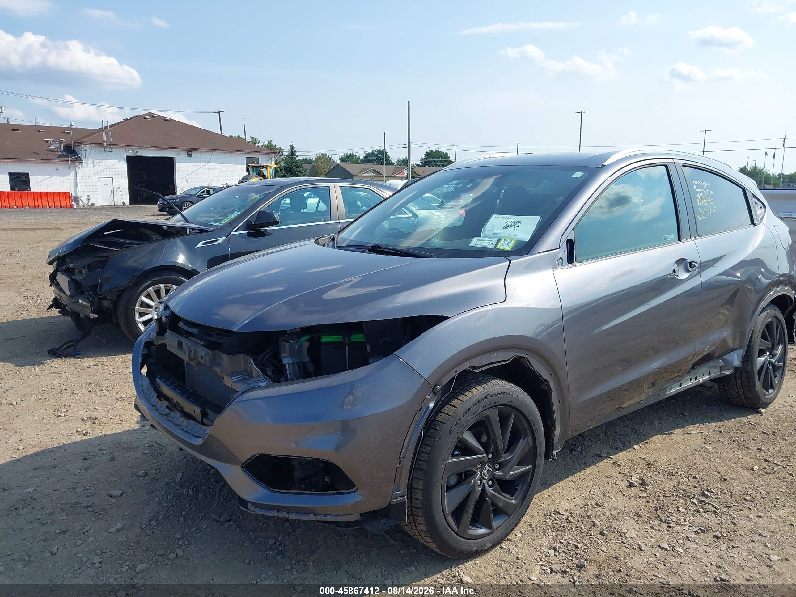 2022 Honda Hr-v Awd Sport Gray vin: 3CZRU6H11NM727559