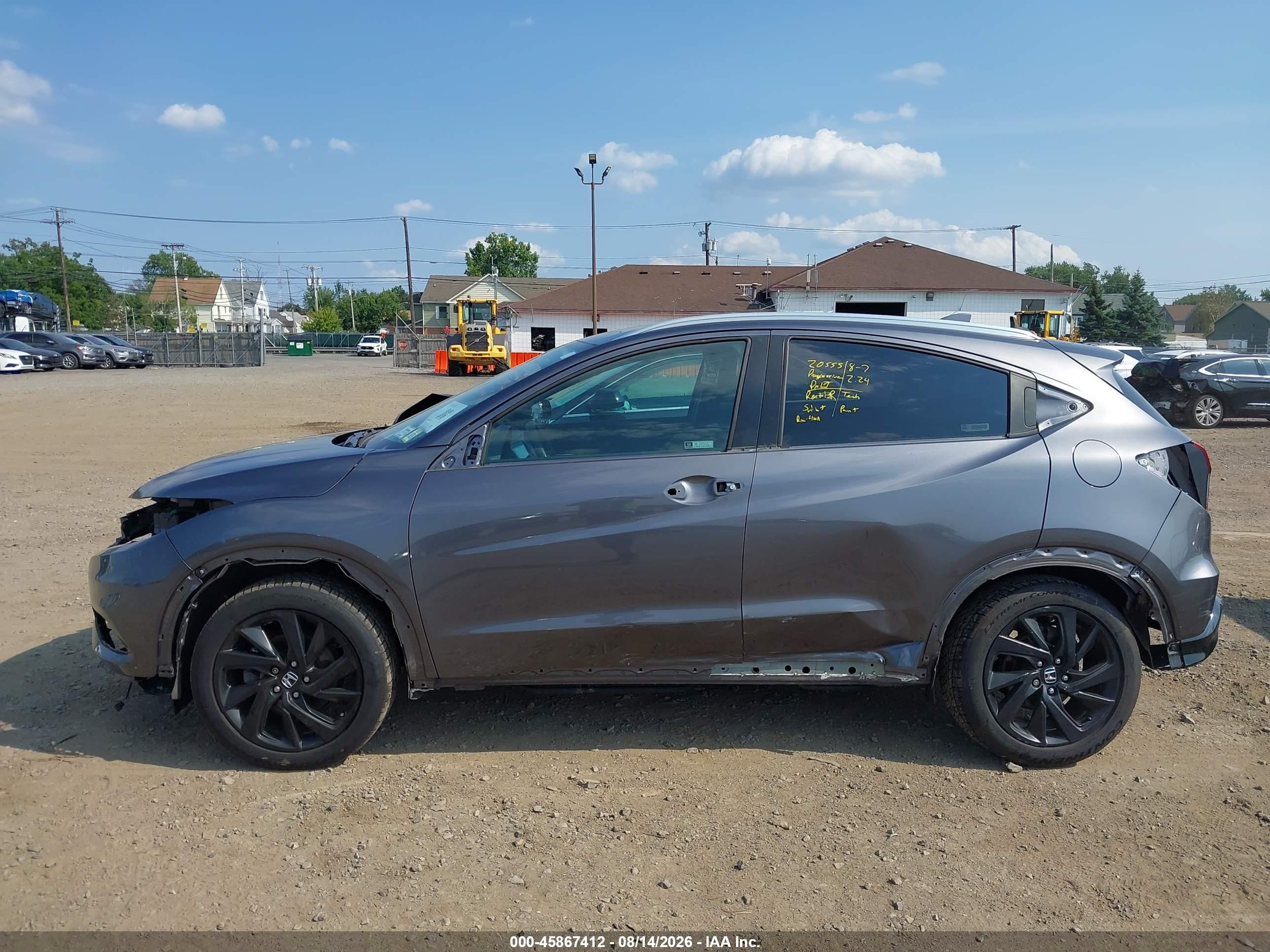 2022 Honda Hr-v Awd Sport Gray vin: 3CZRU6H11NM727559