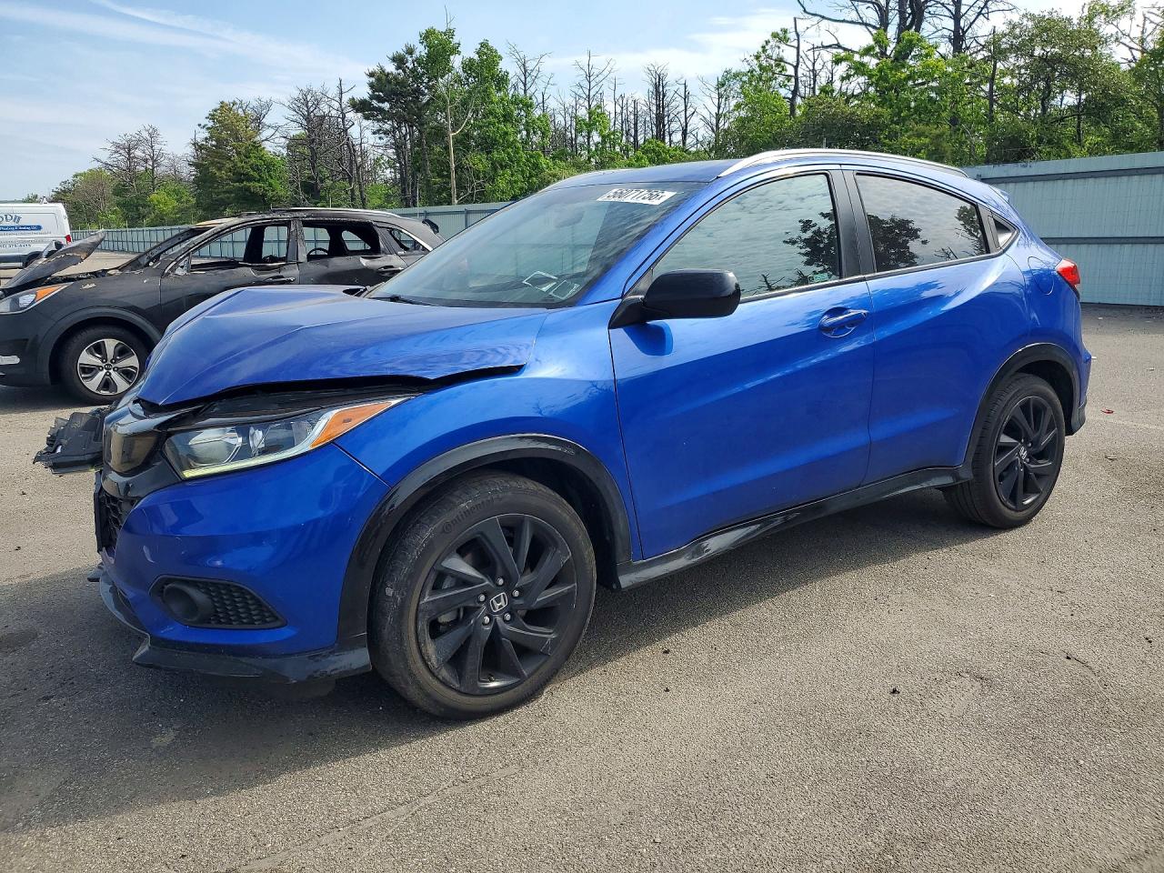 2021 Honda Hr-v Sport Blue vin: 3CZRU6H17MM723014