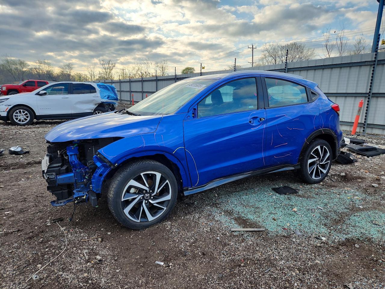 2019 Honda Hr-v Sport Blue vin: 3CZRU6H18KG725351