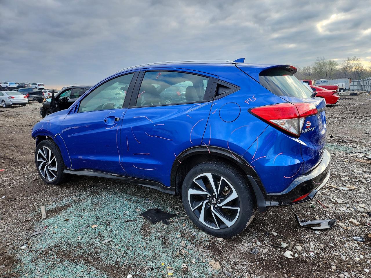 2019 Honda Hr-v Sport Blue vin: 3CZRU6H18KG725351
