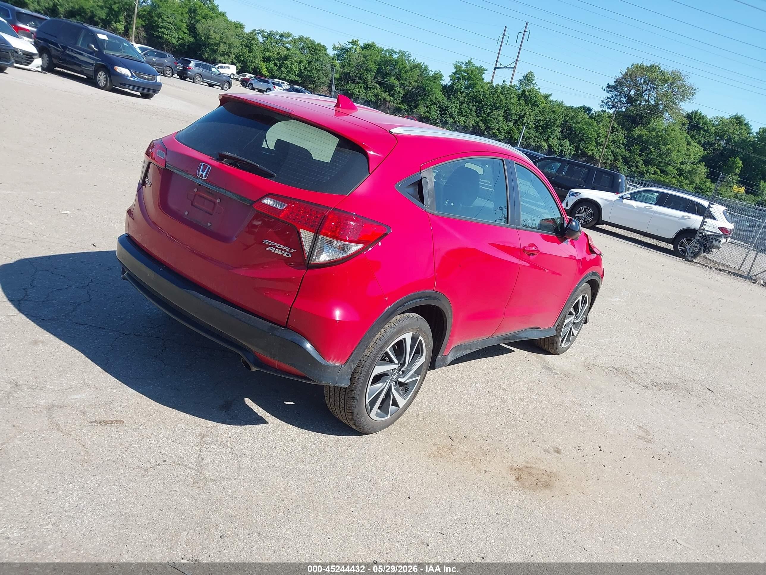 2019 Honda Hr-v Sport Red vin: 3CZRU6H18KM727280