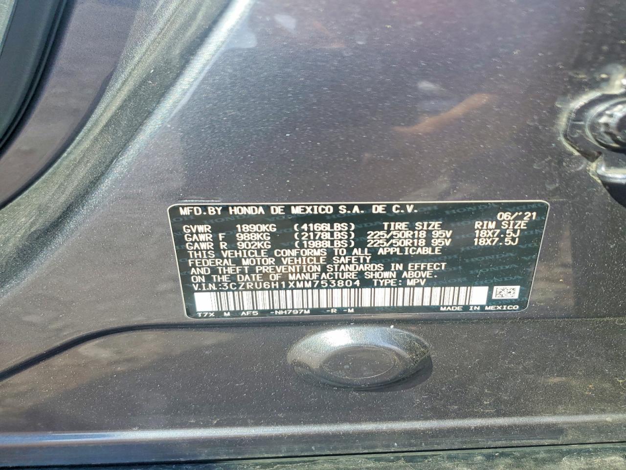 2021 Honda Hr-v Sport Silver vin: 3CZRU6H1XMM753804