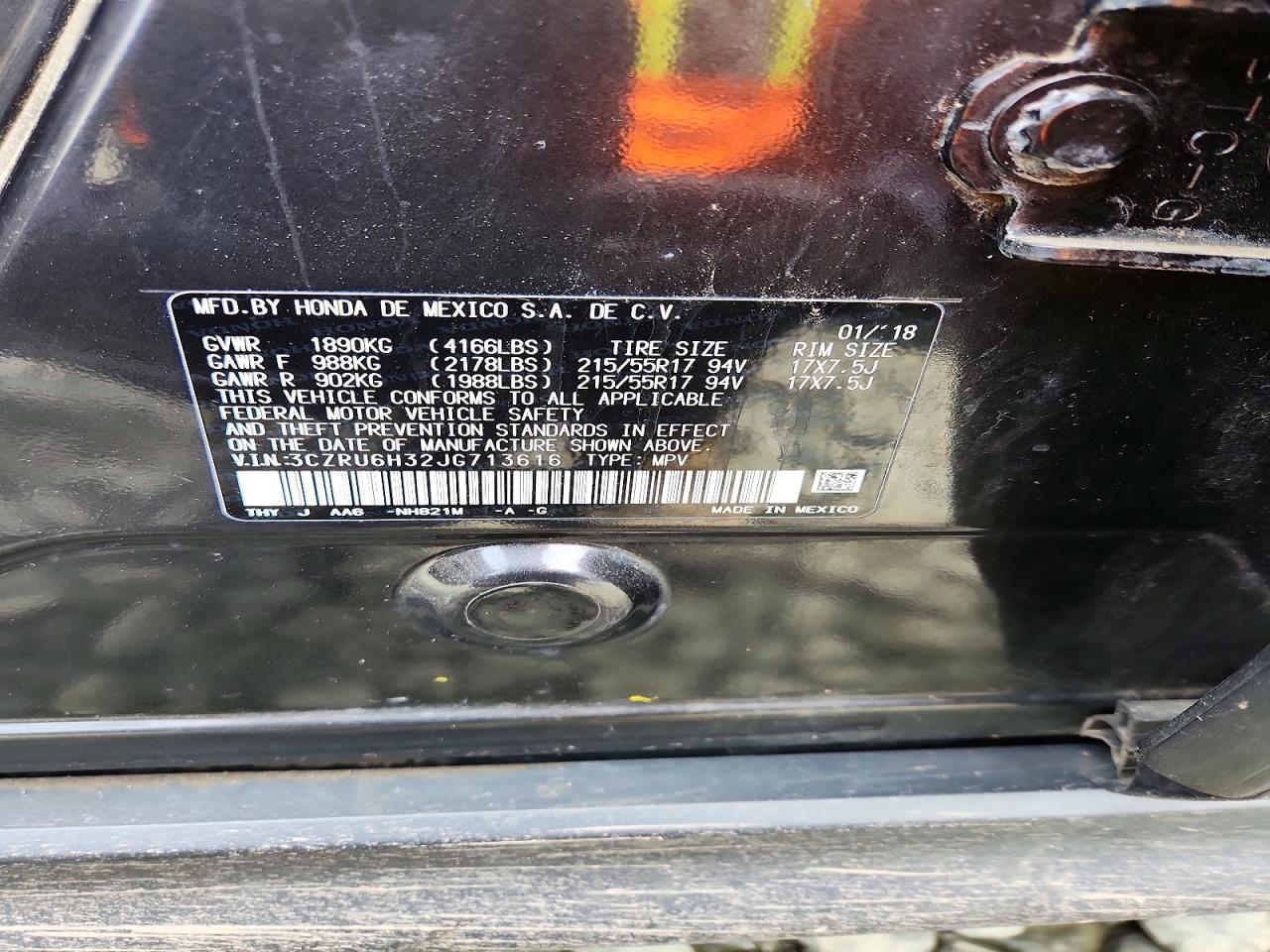 2018 Honda Hr-v Lx Угольный vin: 3CZRU6H32JG713616
