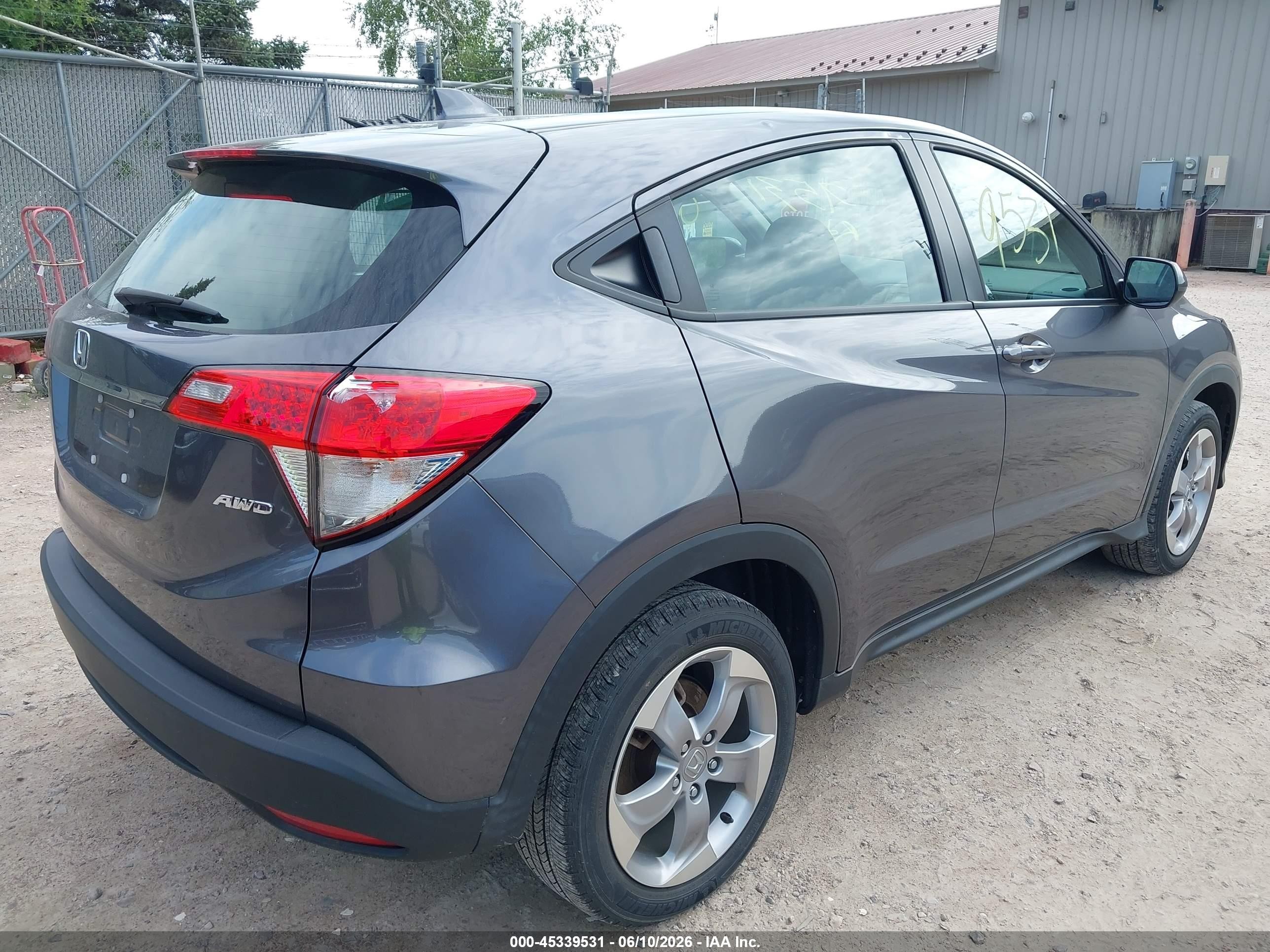 2022 Honda Hr-v Awd Lx Серый vin: 3CZRU6H33NM717889