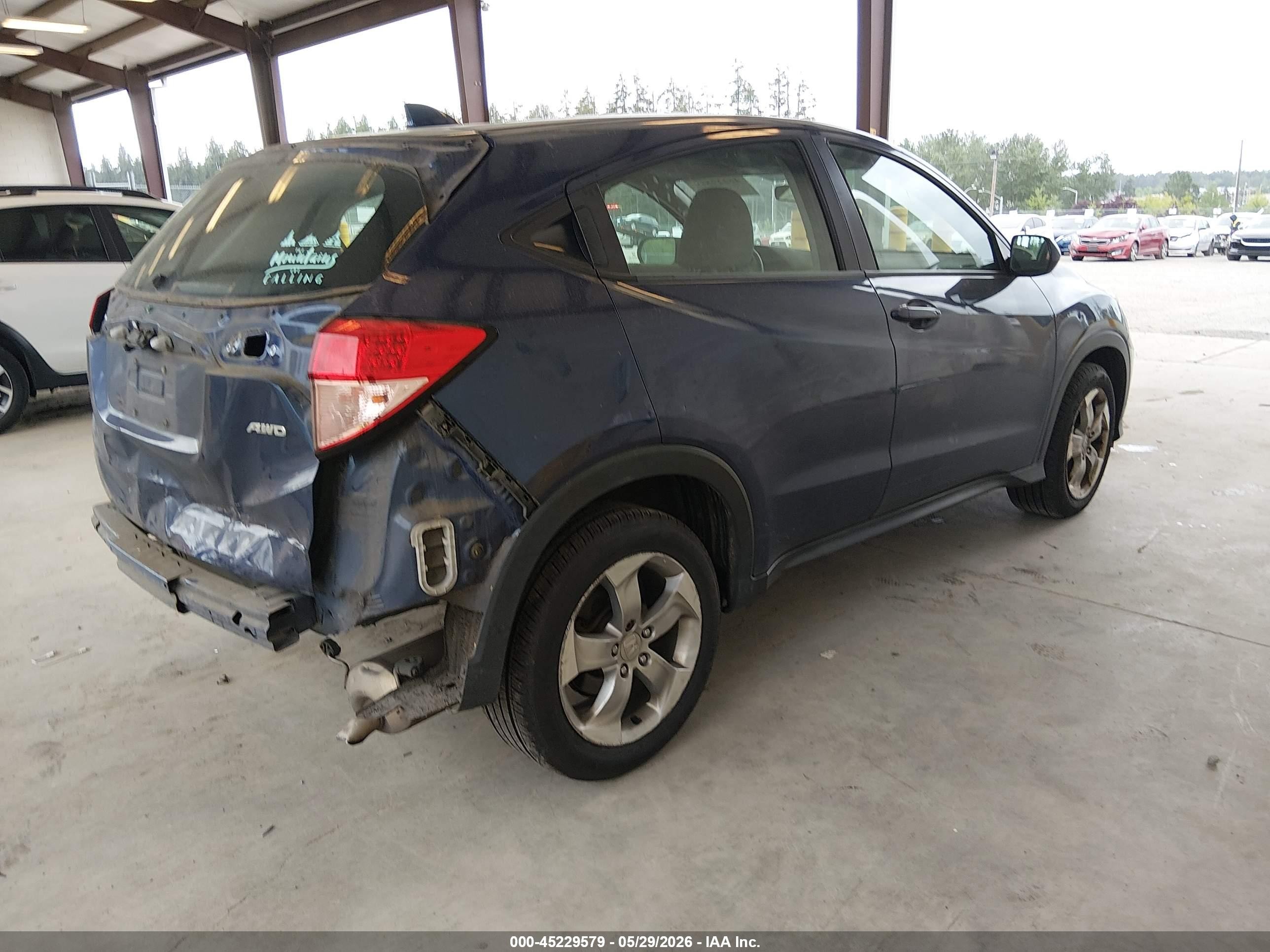 2017 Honda Hr-v Lx Синий vin: 3CZRU6H35HG700143