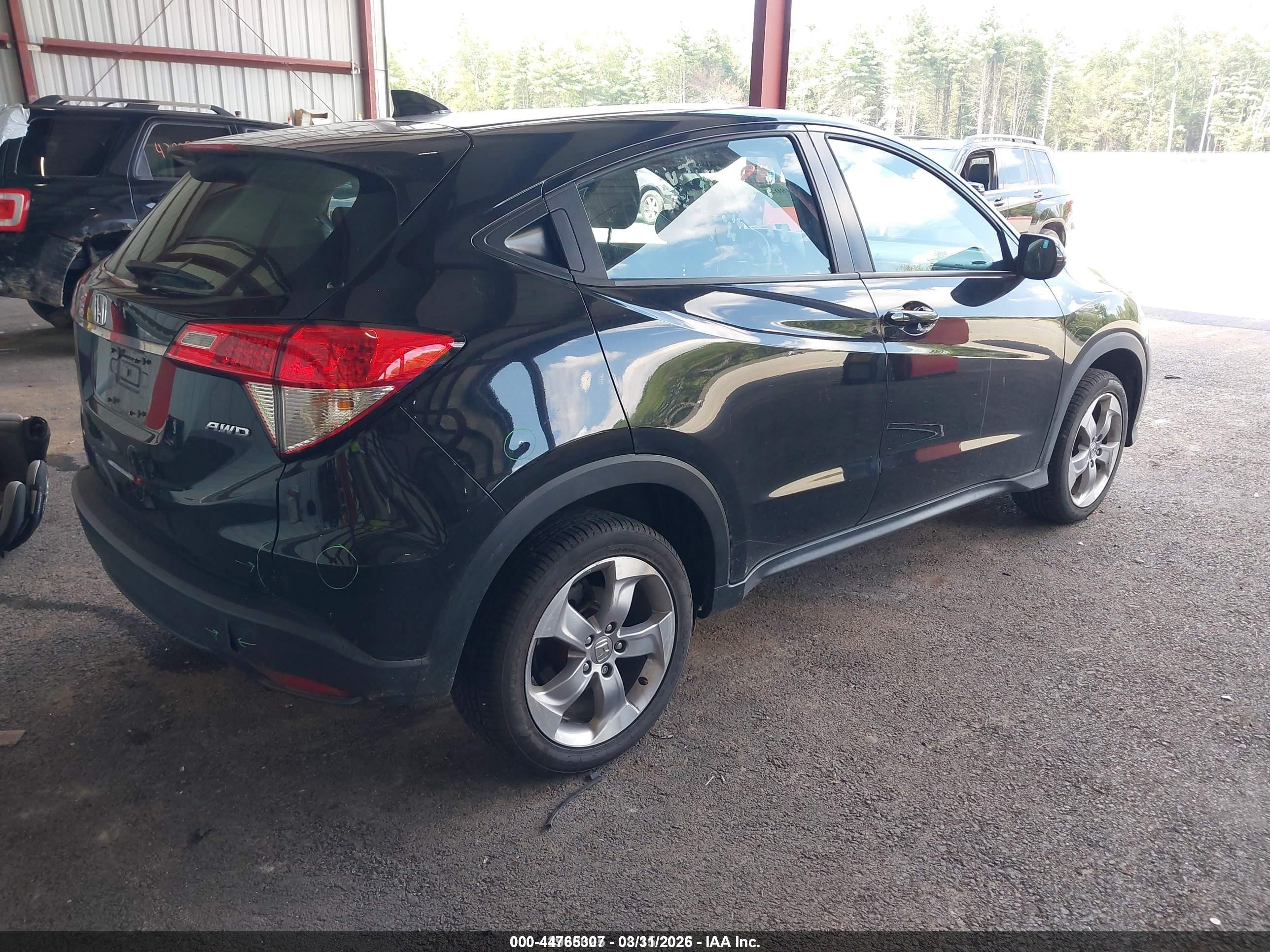 2020 Honda Hr-v Awd Lx Black vin: 3CZRU6H36LM726938