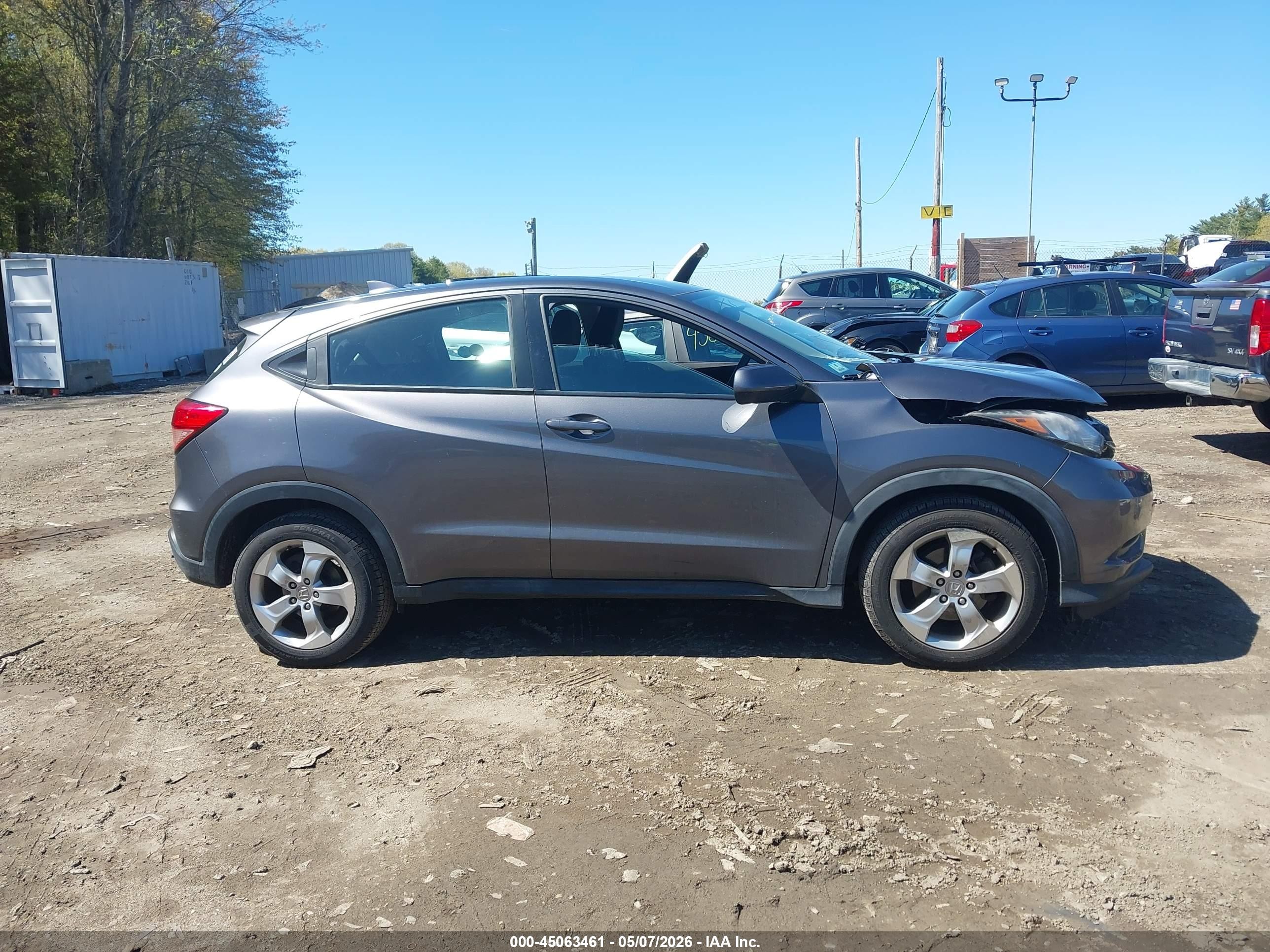 2016 Honda Hr-v Lx Gray vin: 3CZRU6H38GM752852