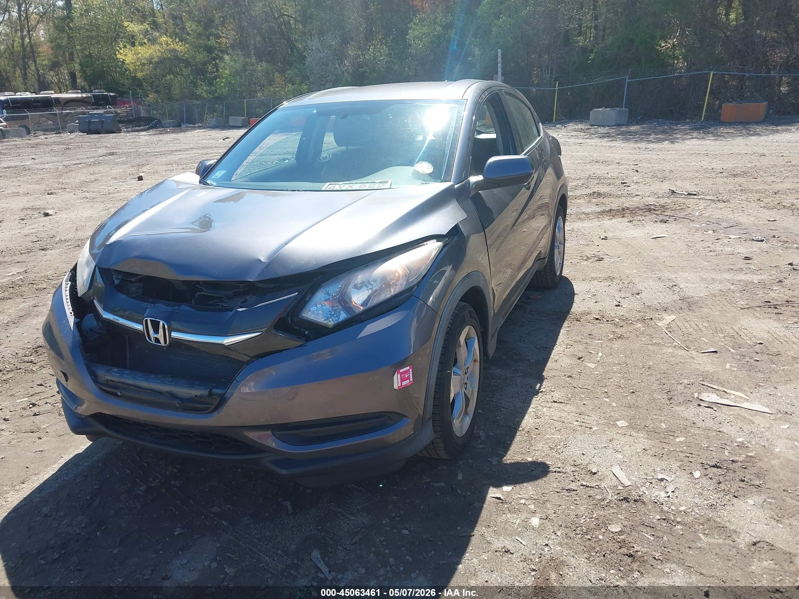 2016 Honda Hr-v Lx Gray vin: 3CZRU6H38GM752852