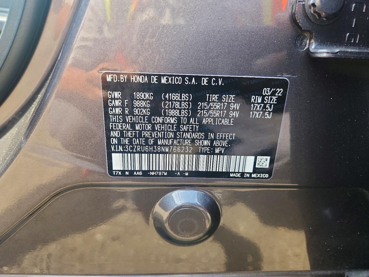 2022 Honda Hr-v Lx Черный vin: 3CZRU6H38NM766232