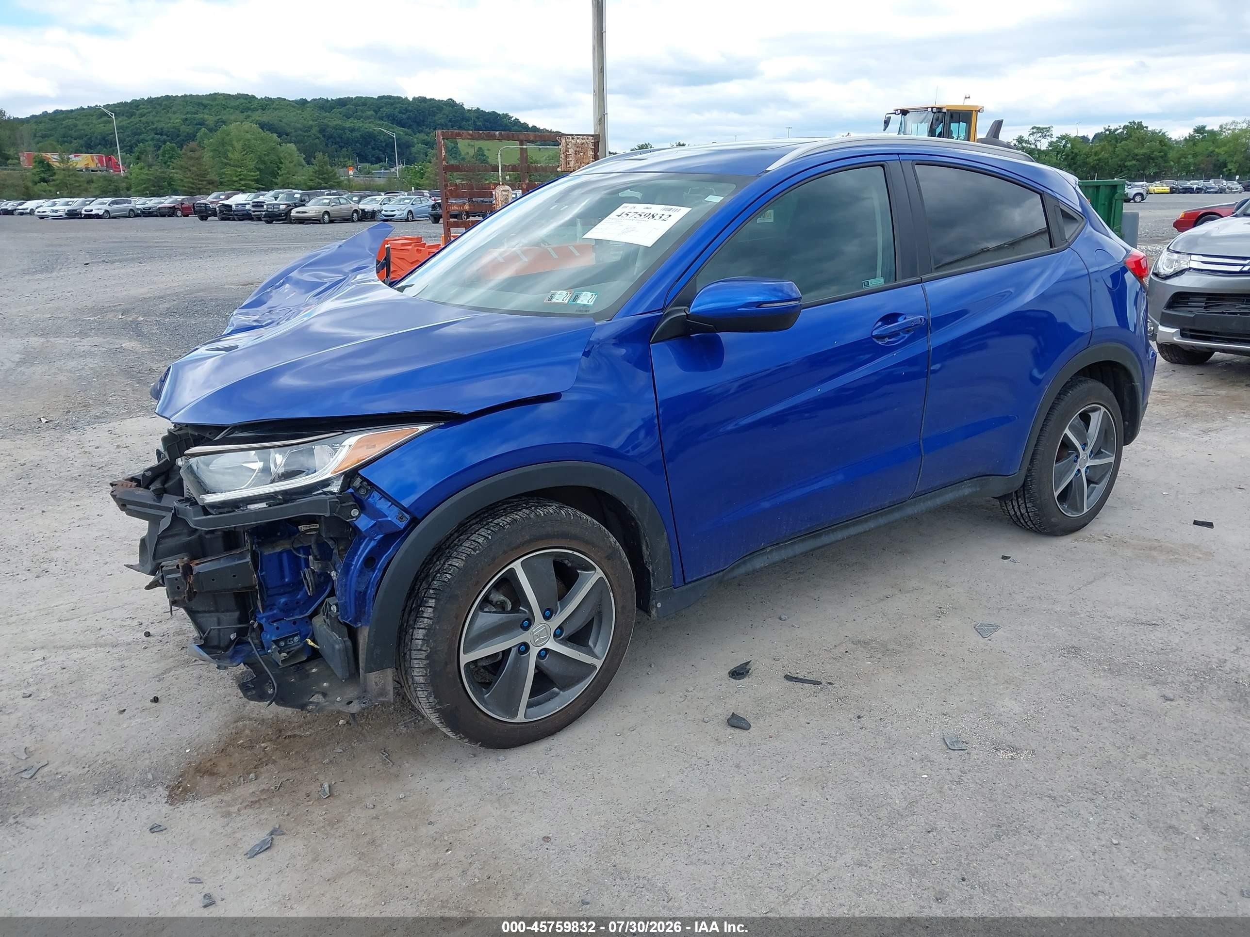 2022 Honda Hr-v Awd Ex Blue vin: 3CZRU6H51NM729301