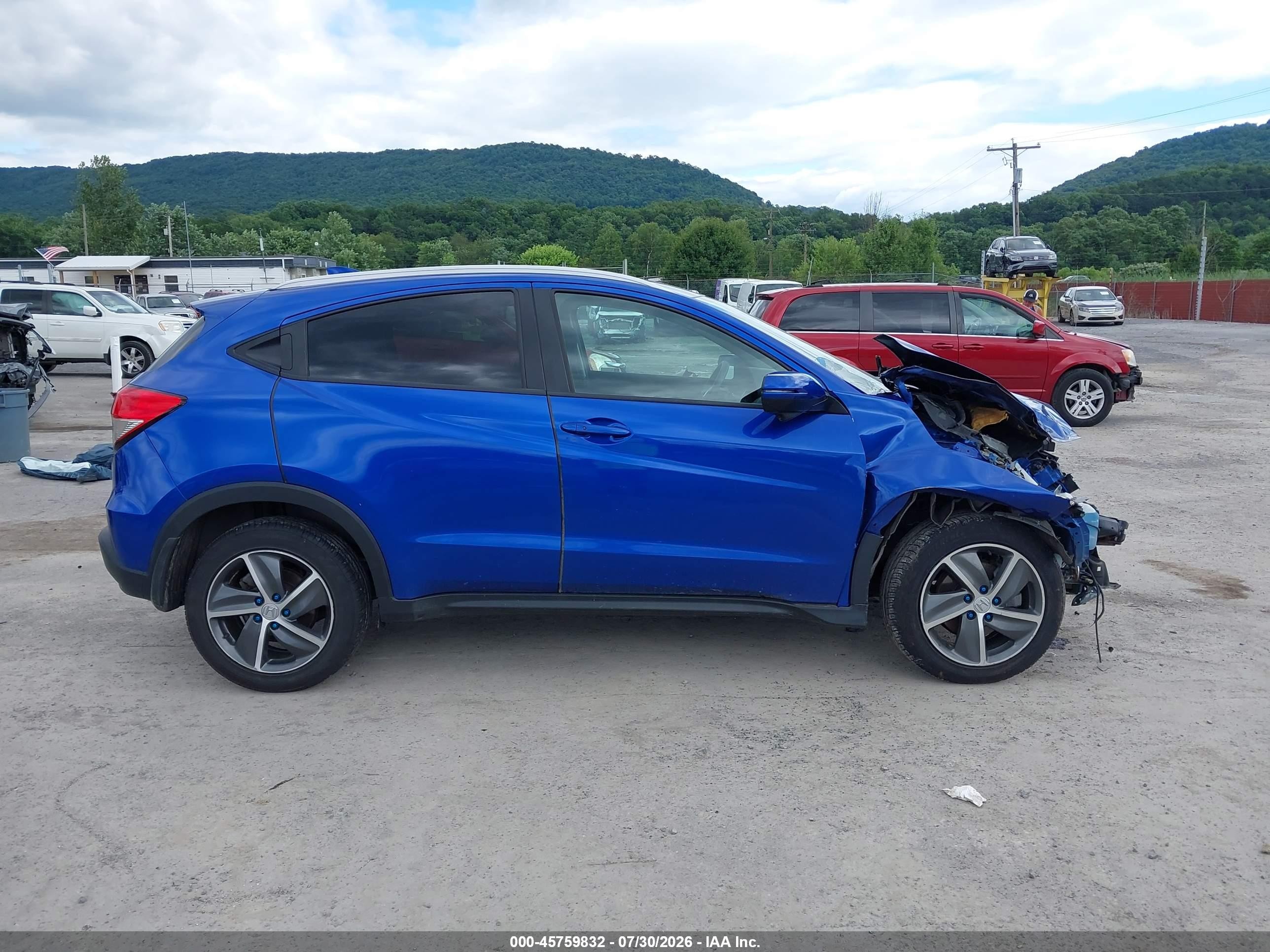 2022 Honda Hr-v Awd Ex Blue vin: 3CZRU6H51NM729301