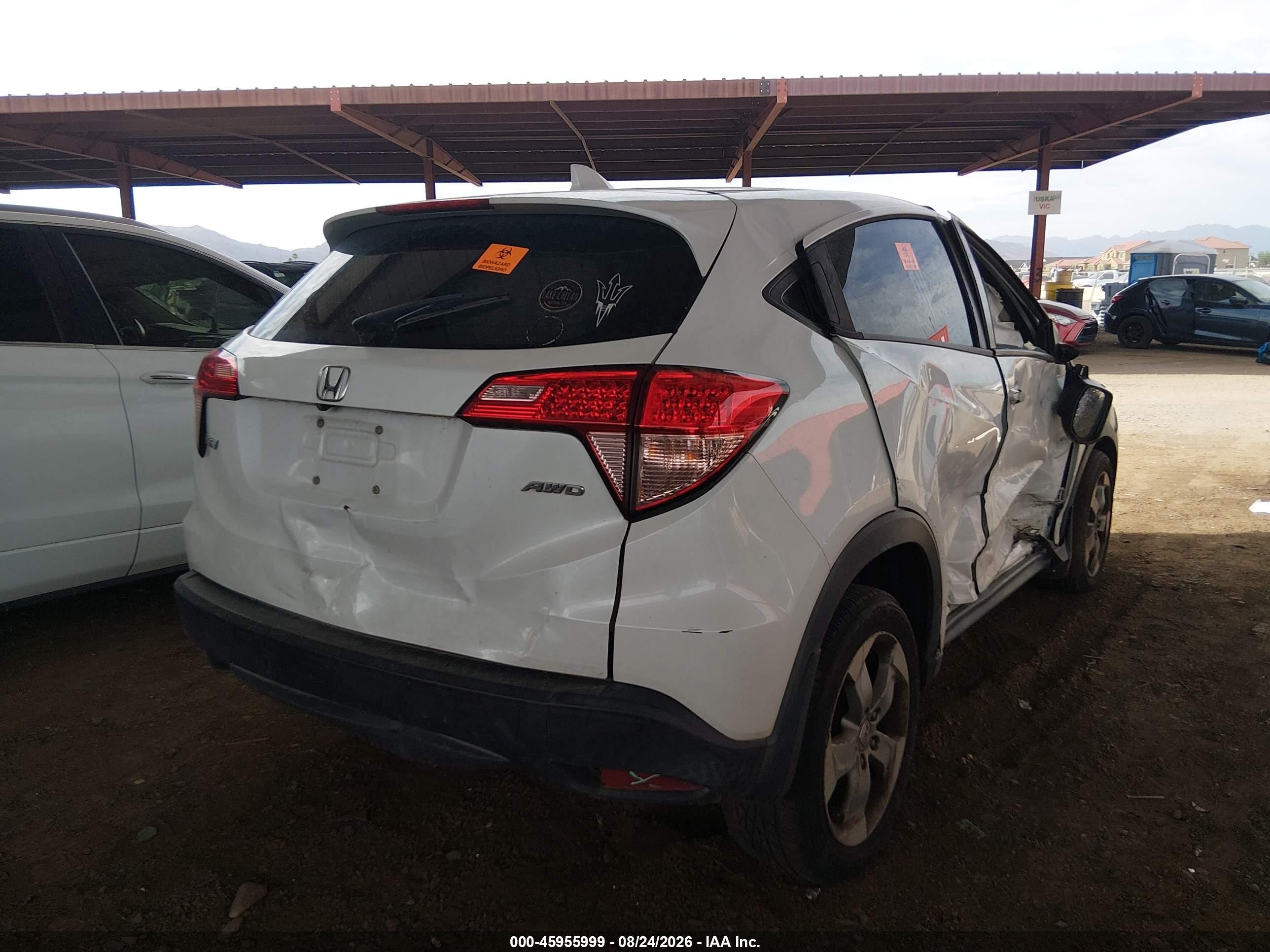 2016 Honda Hr-v Ex White vin: 3CZRU6H52GM743680