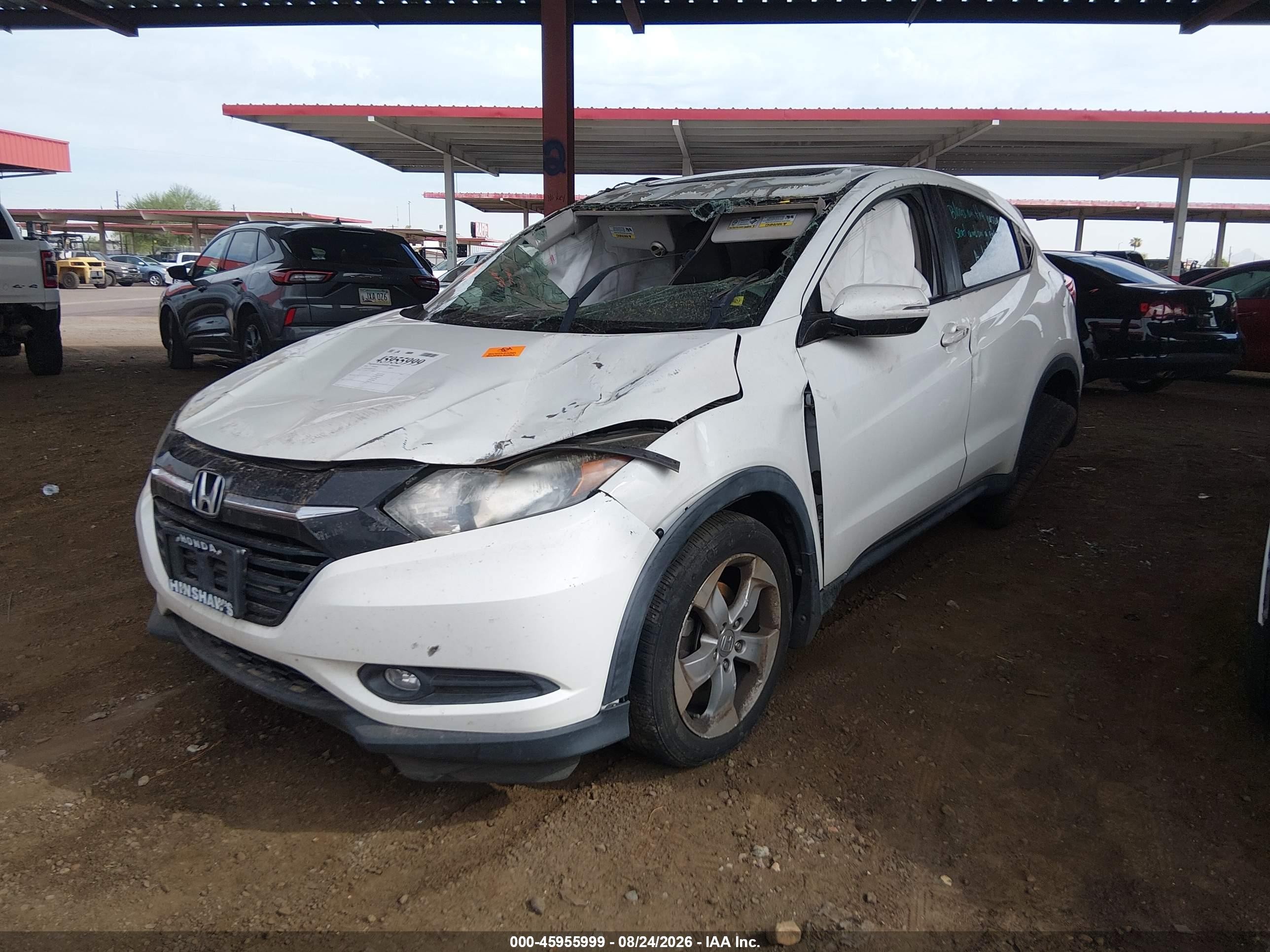 2016 Honda Hr-v Ex White vin: 3CZRU6H52GM743680