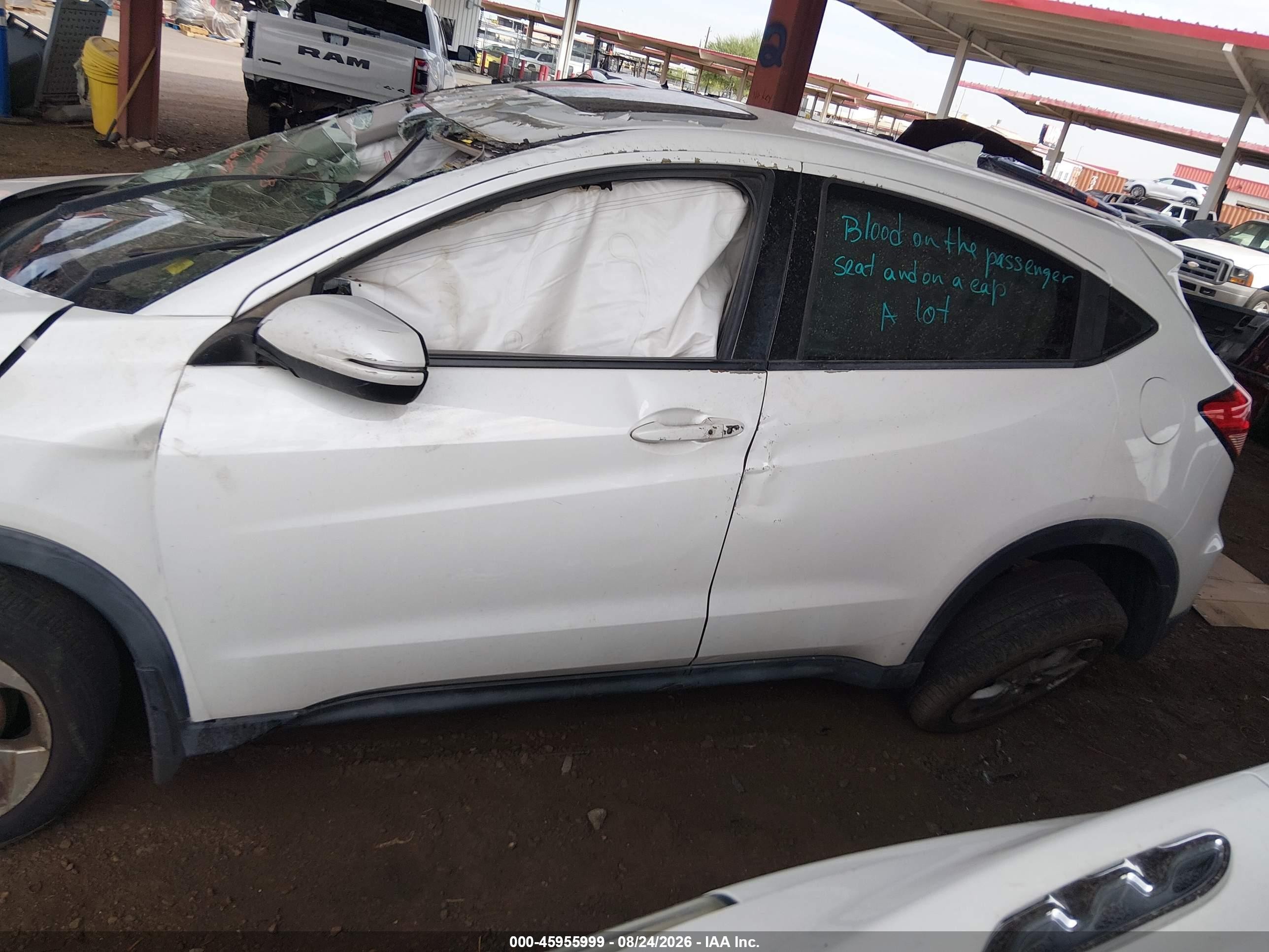 2016 Honda Hr-v Ex White vin: 3CZRU6H52GM743680