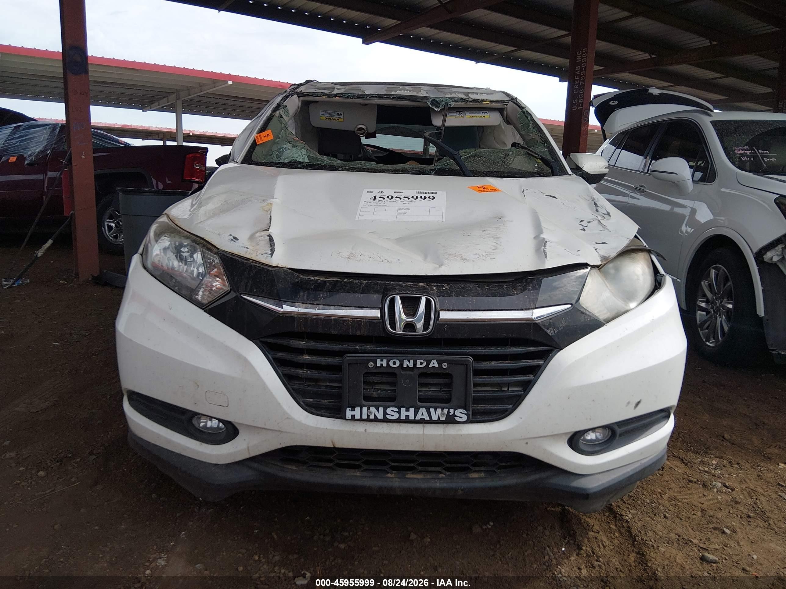 2016 Honda Hr-v Ex White vin: 3CZRU6H52GM743680